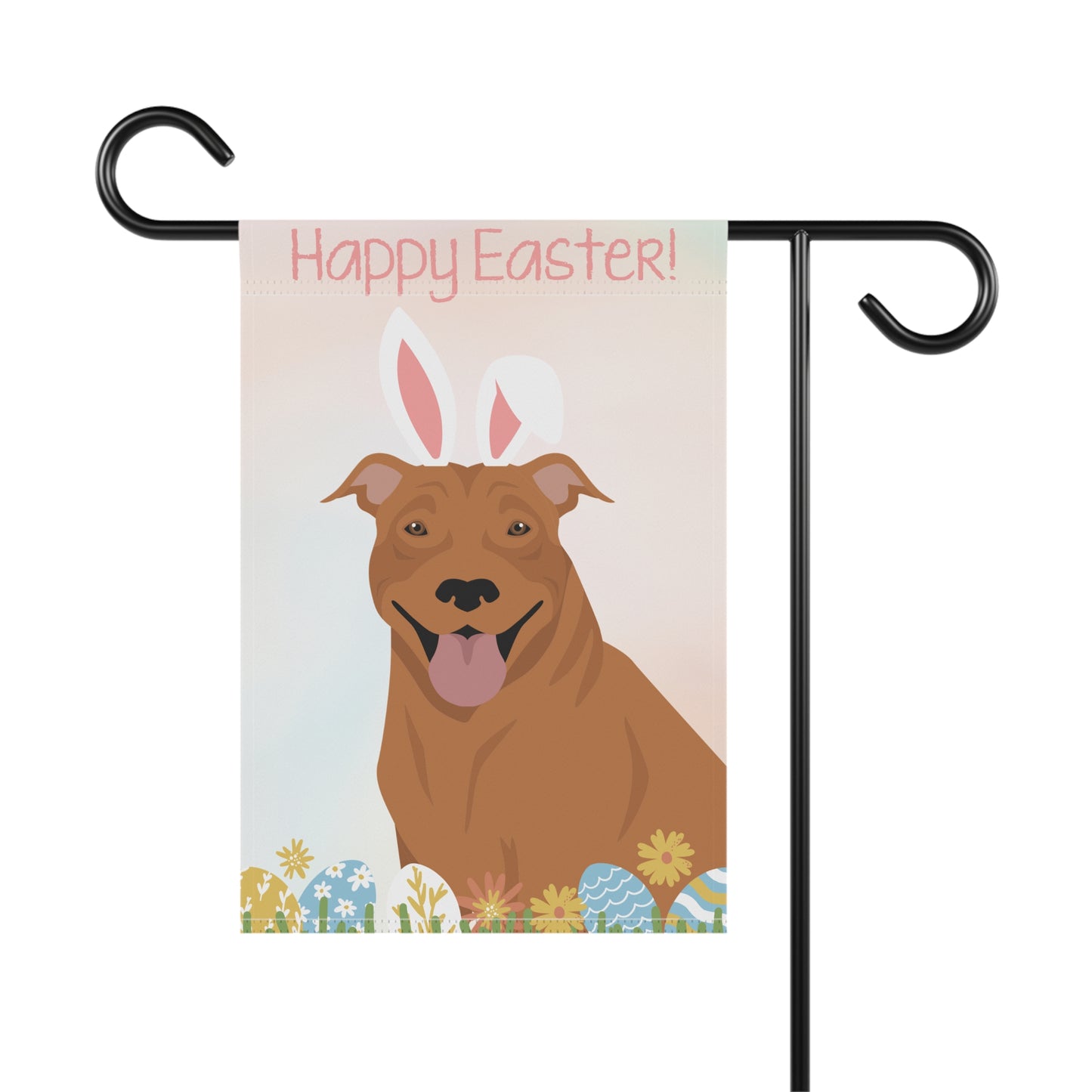 American Pitbull Terrier Dog Happy Easter Garden Flag