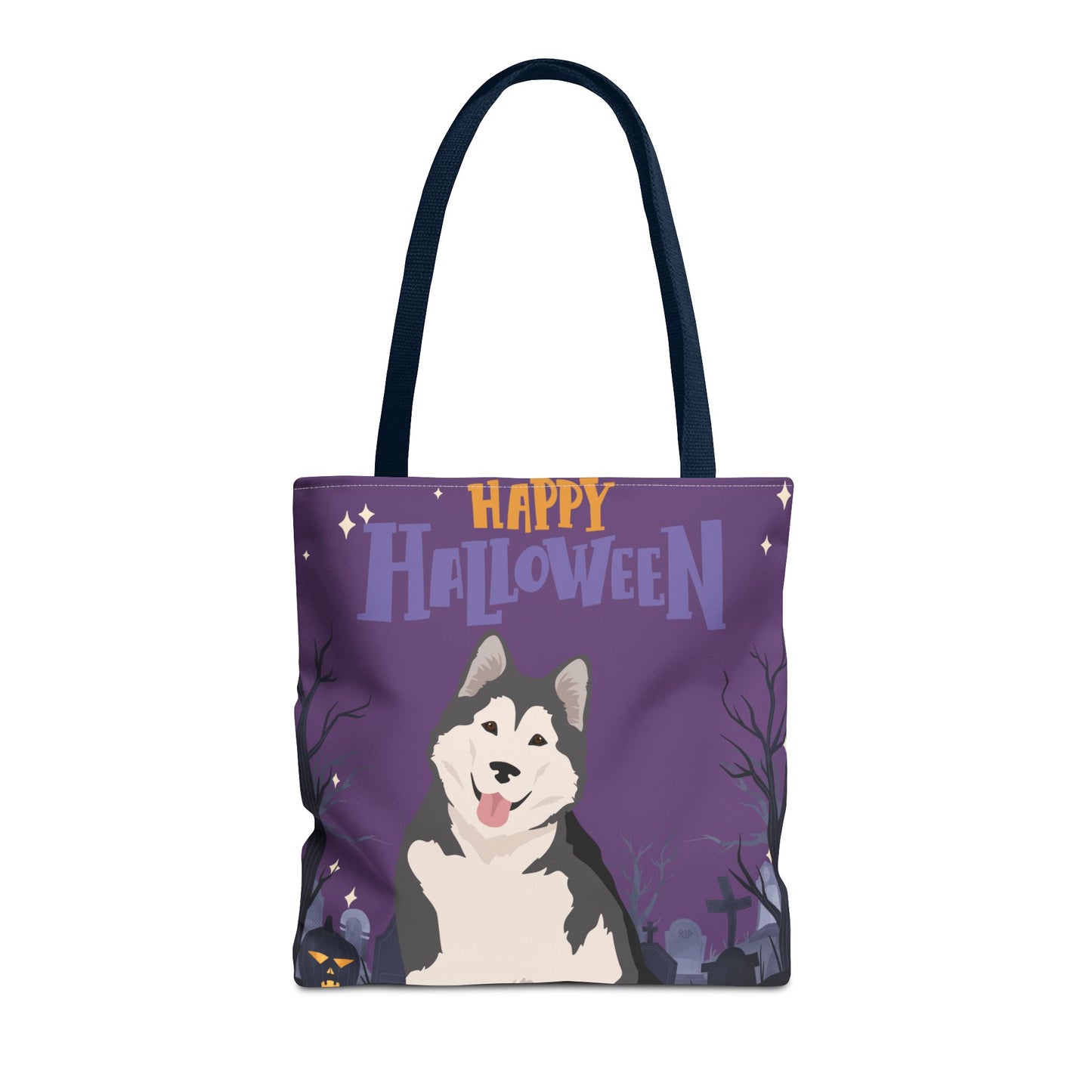Alaskan Malamute Dog Happy Halloween Tote Bag 16x16