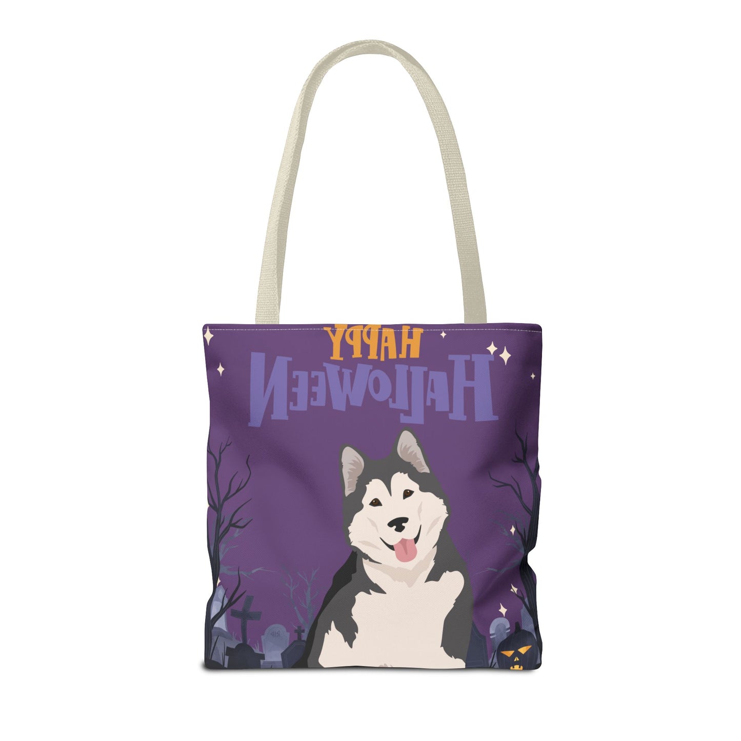 Alaskan Malamute Dog Happy Halloween Tote Bag 16x16