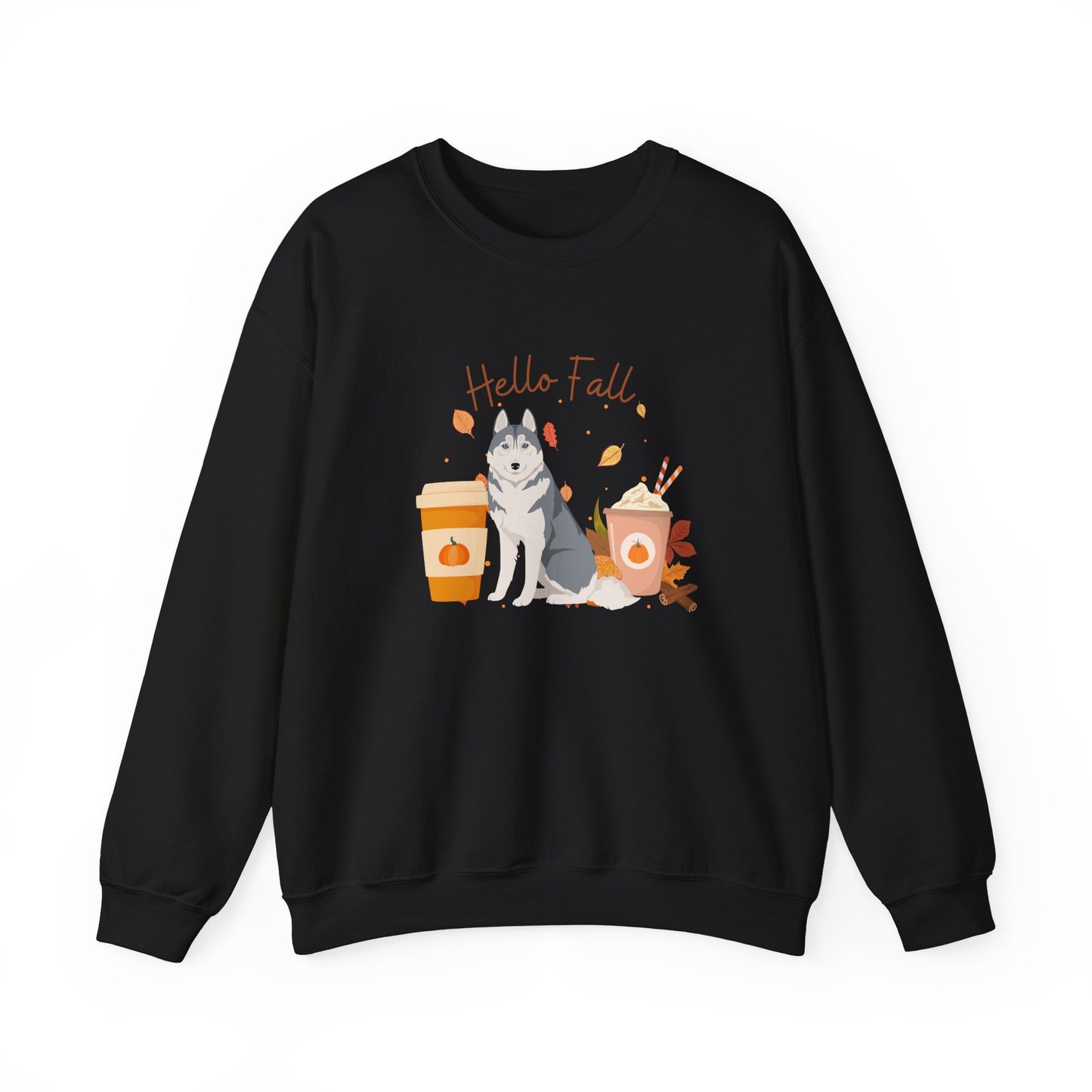 Siberian Husky Dog Fall Halloween Unisex Heavy Blend Crewneck Sweatshirt