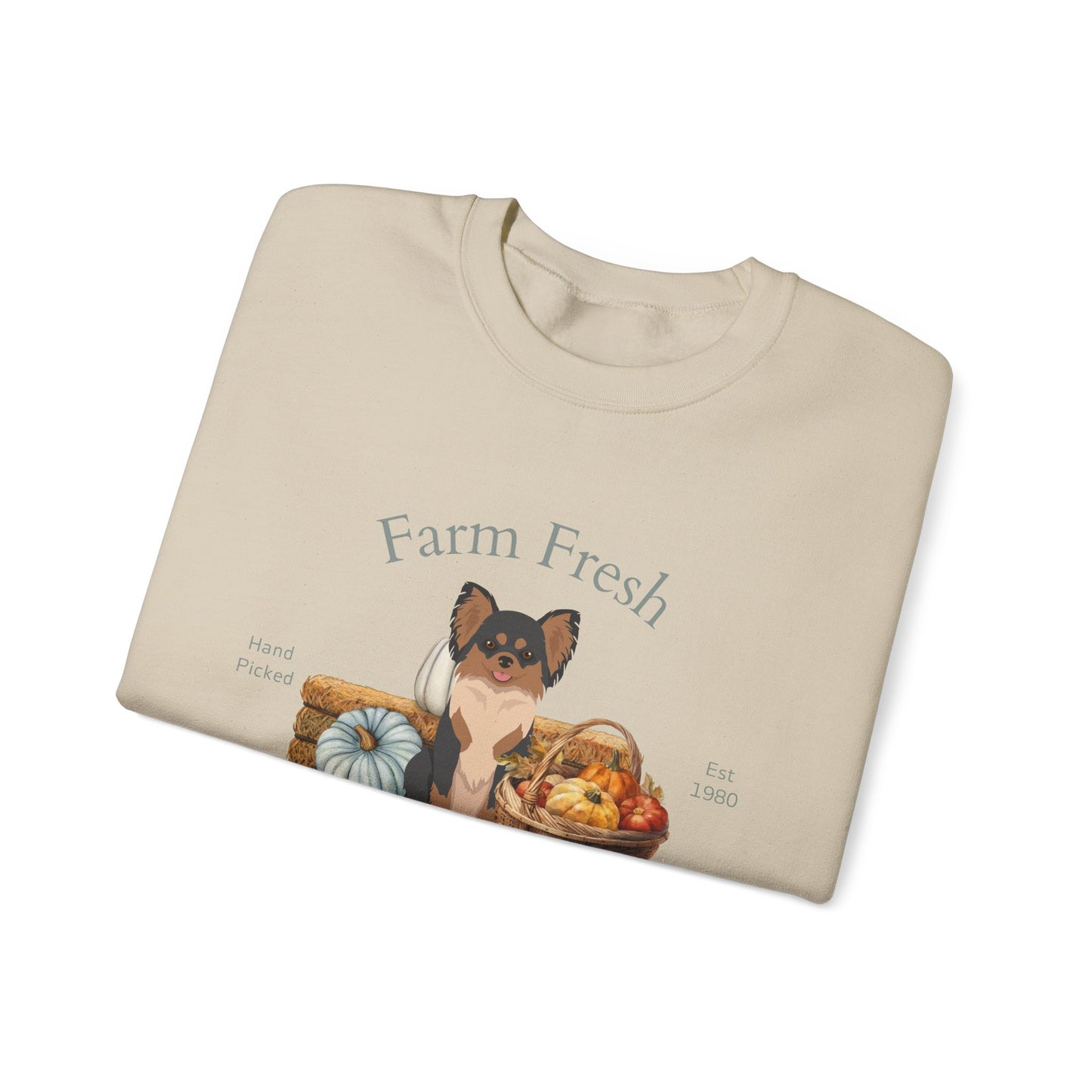 Chihuahua Dog Fall Farm Fresh Unisex Heavy Blend Crewneck Sweatshirt