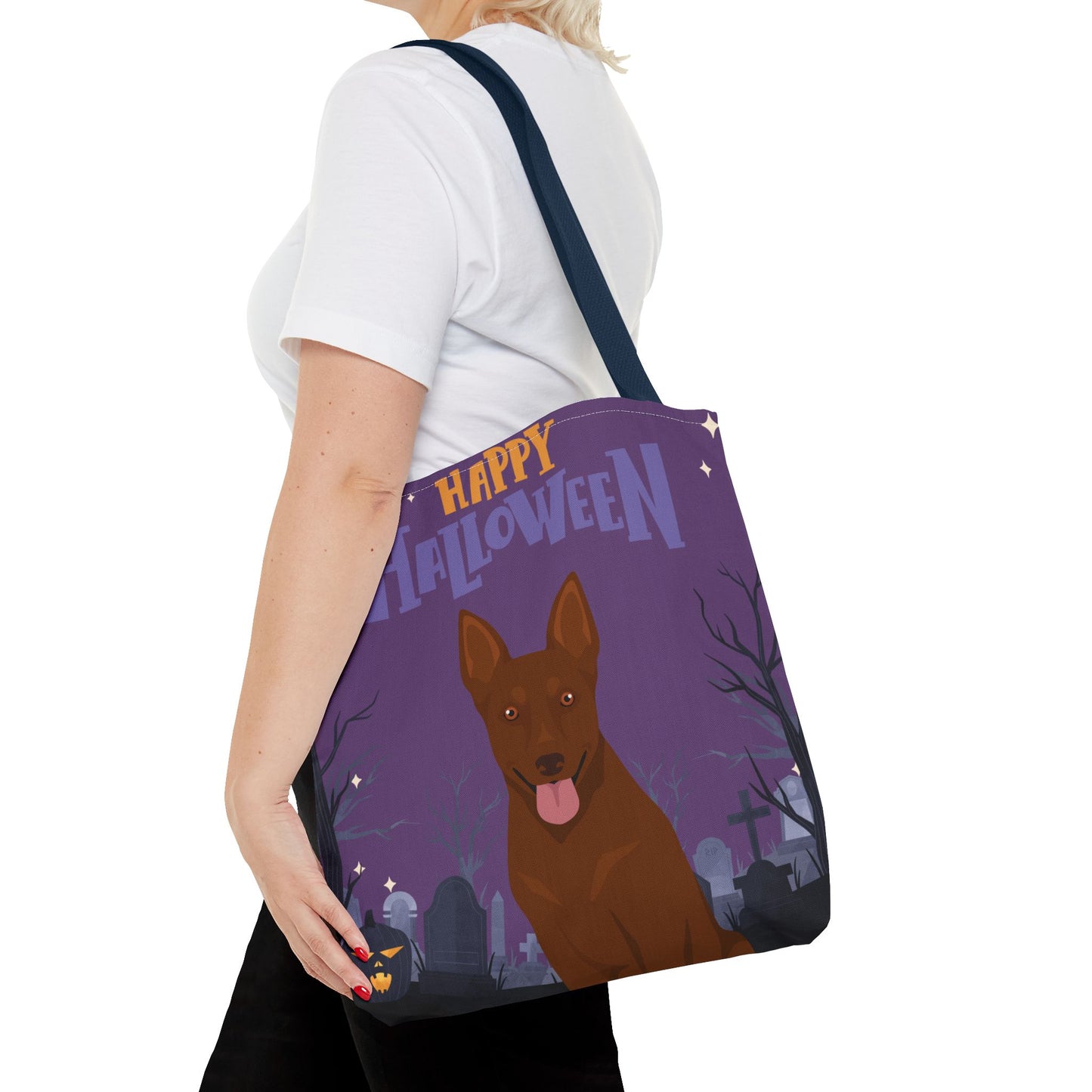 Australian Kelpie Dog Happy Halloween Tote Bag 16x16