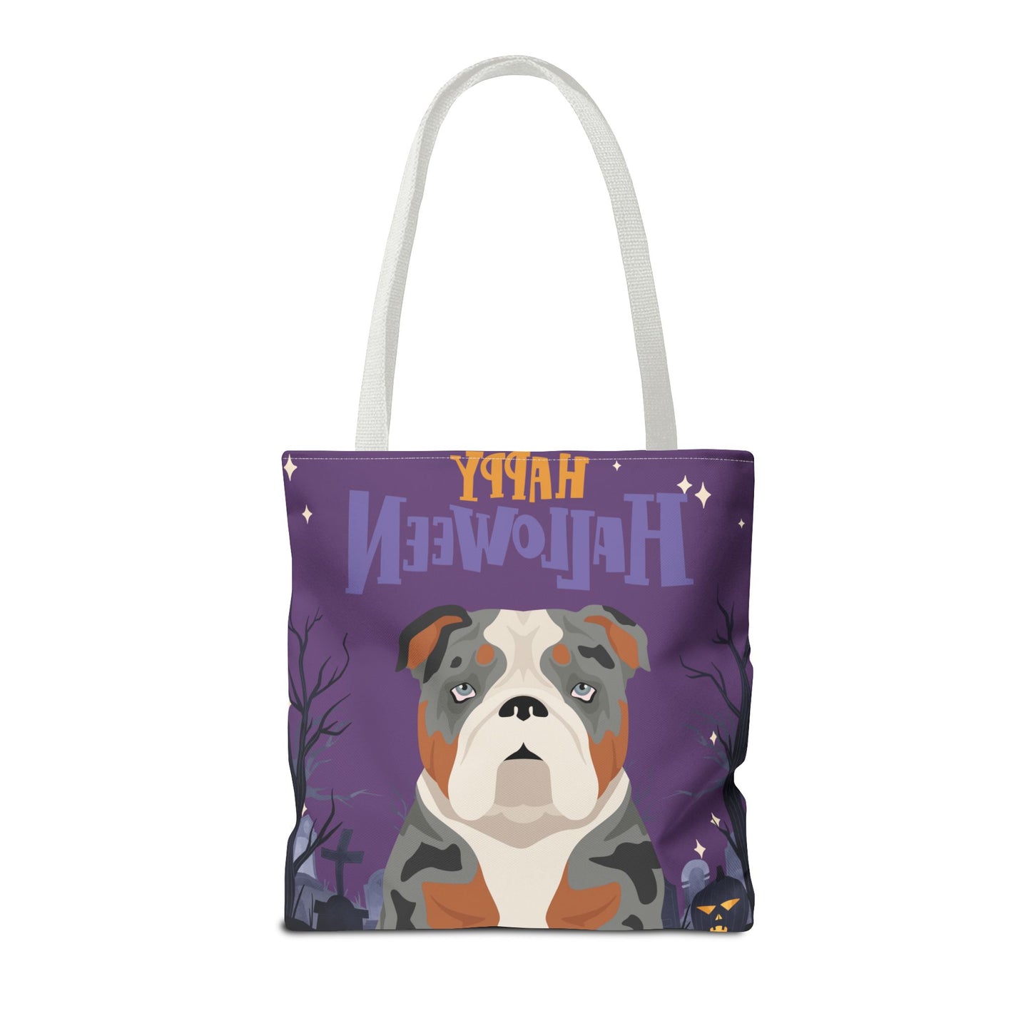 Bulldog Dog Happy Halloween Tote Bag 16x16