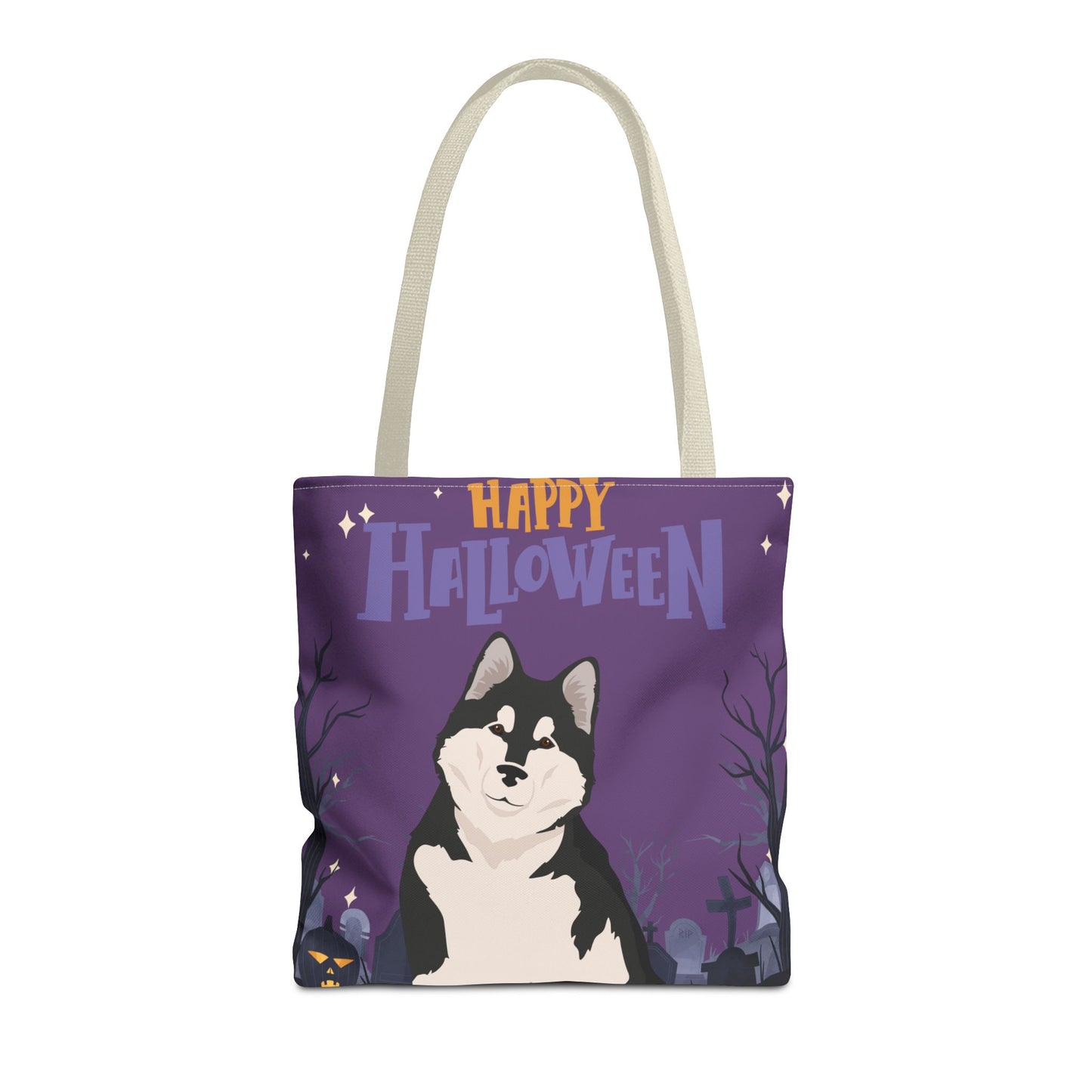Alaskan Malamute Dog Happy Halloween Tote Bag 16x16