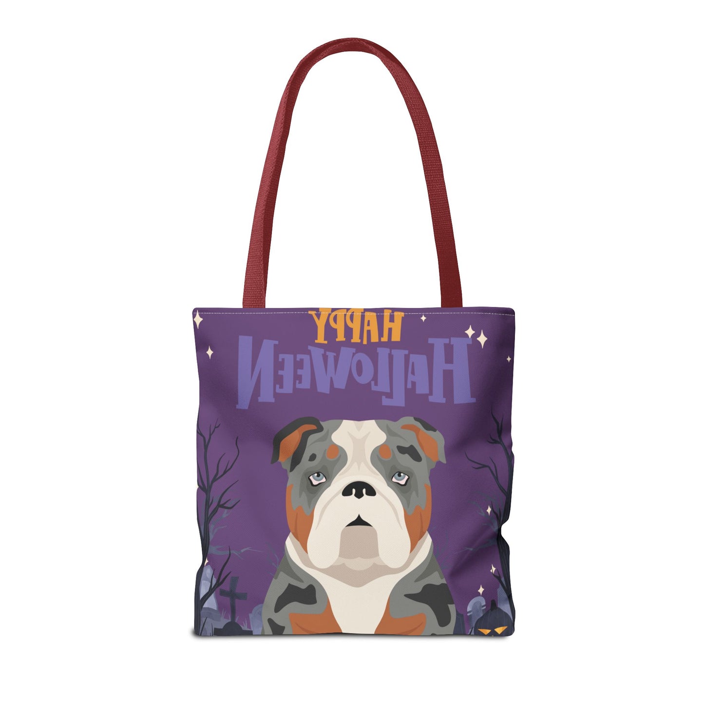 Bulldog Dog Happy Halloween Tote Bag 16x16