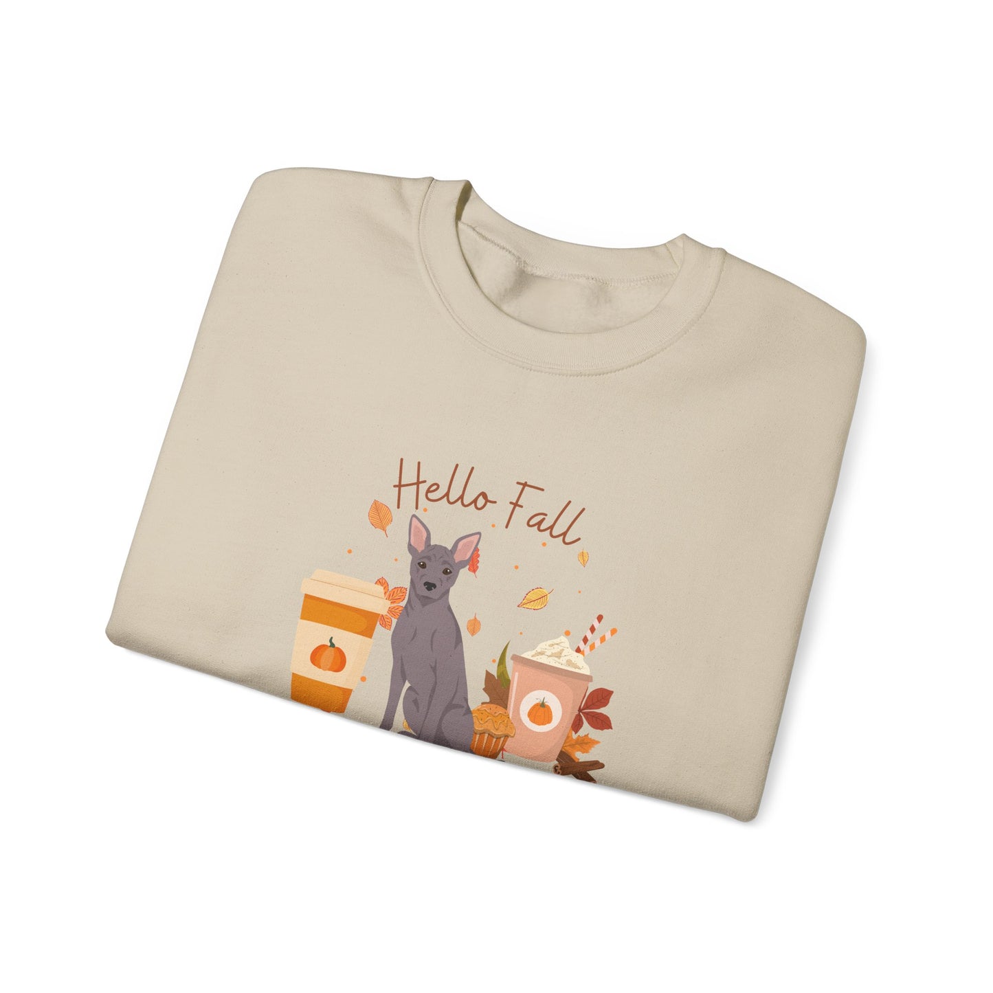 American Hairless Terrier Dog Fall Unisex Heavy Blend Crewneck Sweatshirt
