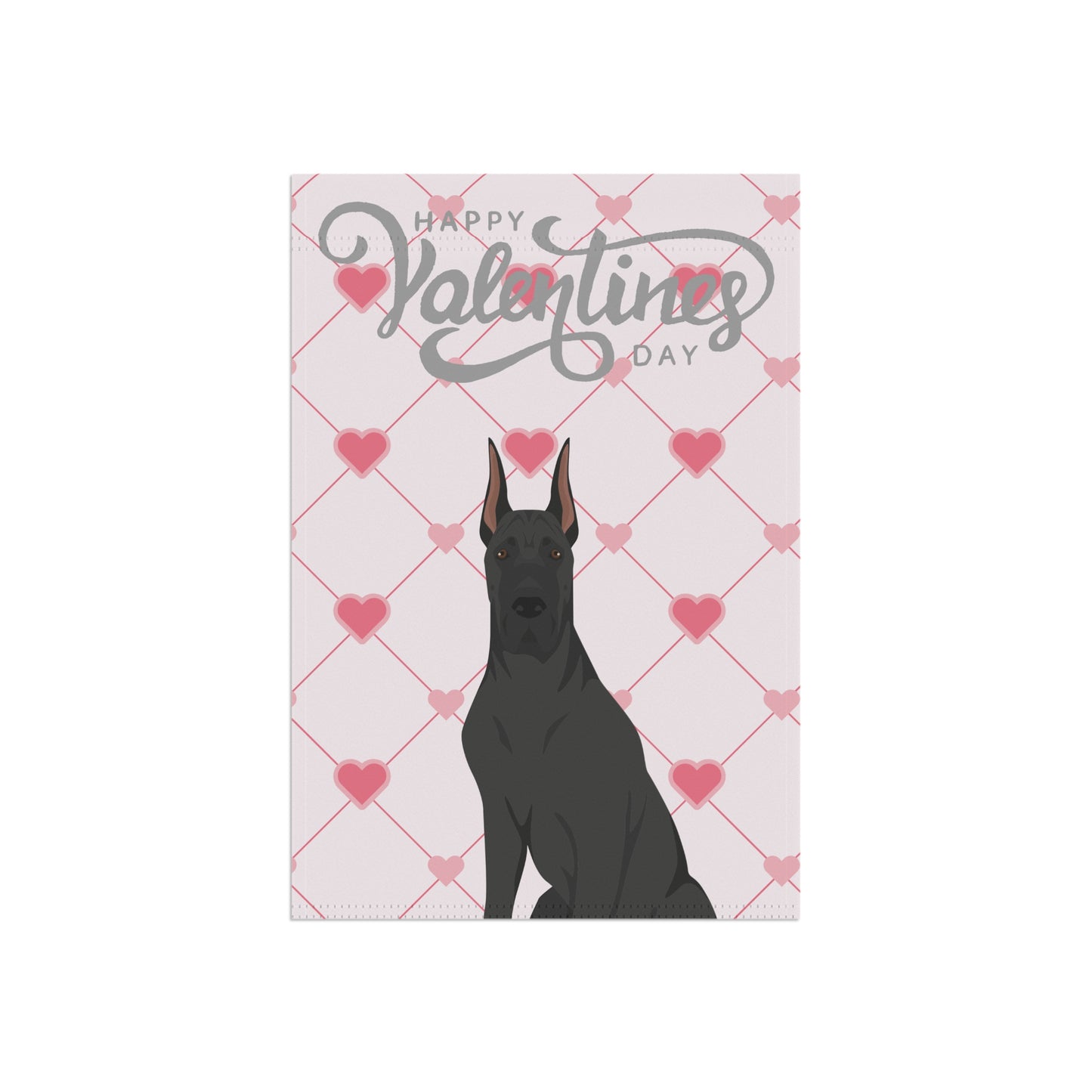 Great Dane Dog Valentines Day Garden Flag