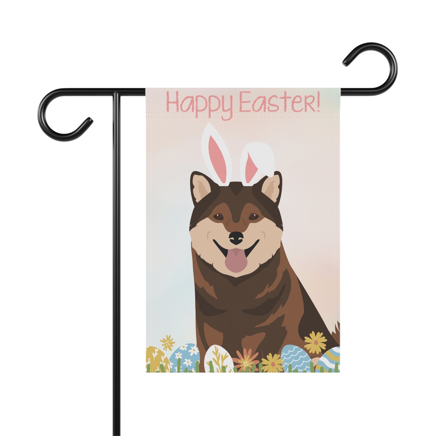 Shiba Inu Dog Happy Easter Garden Flag