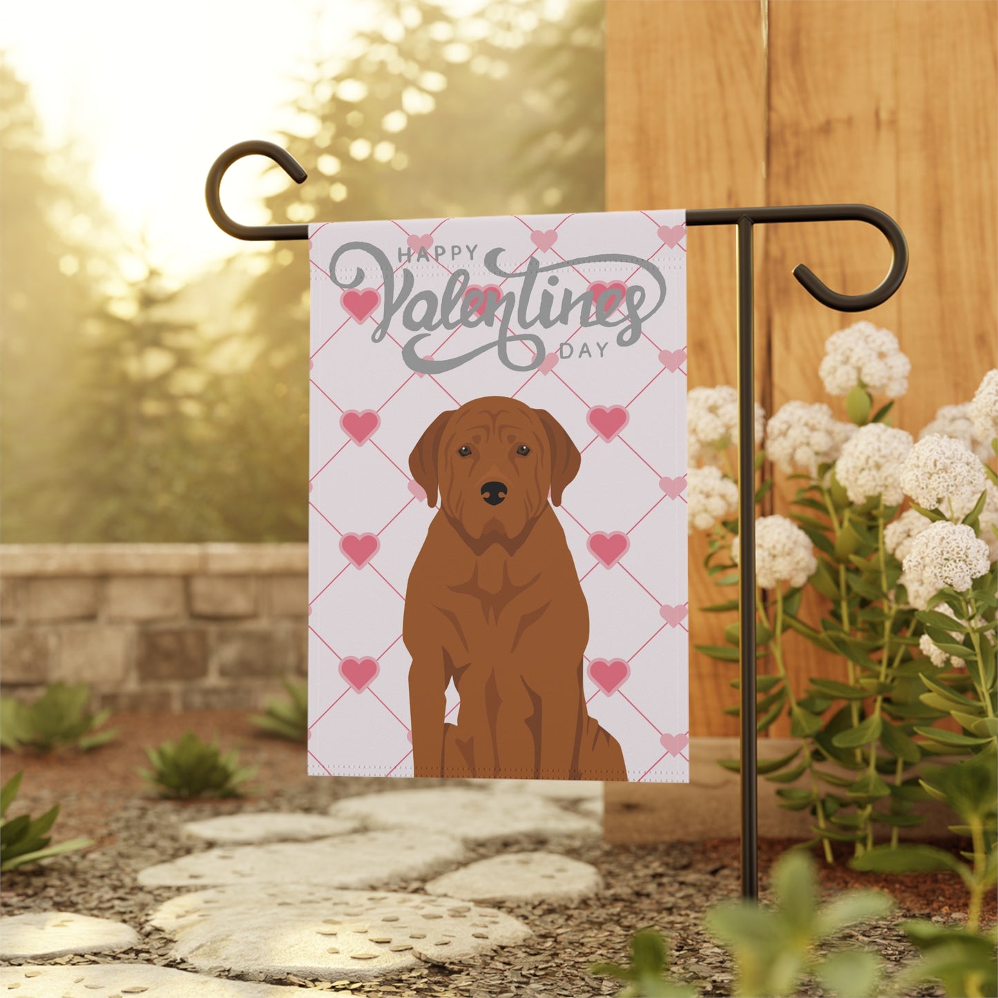 Tosa Inu Dog Valentines Day Garden Flag