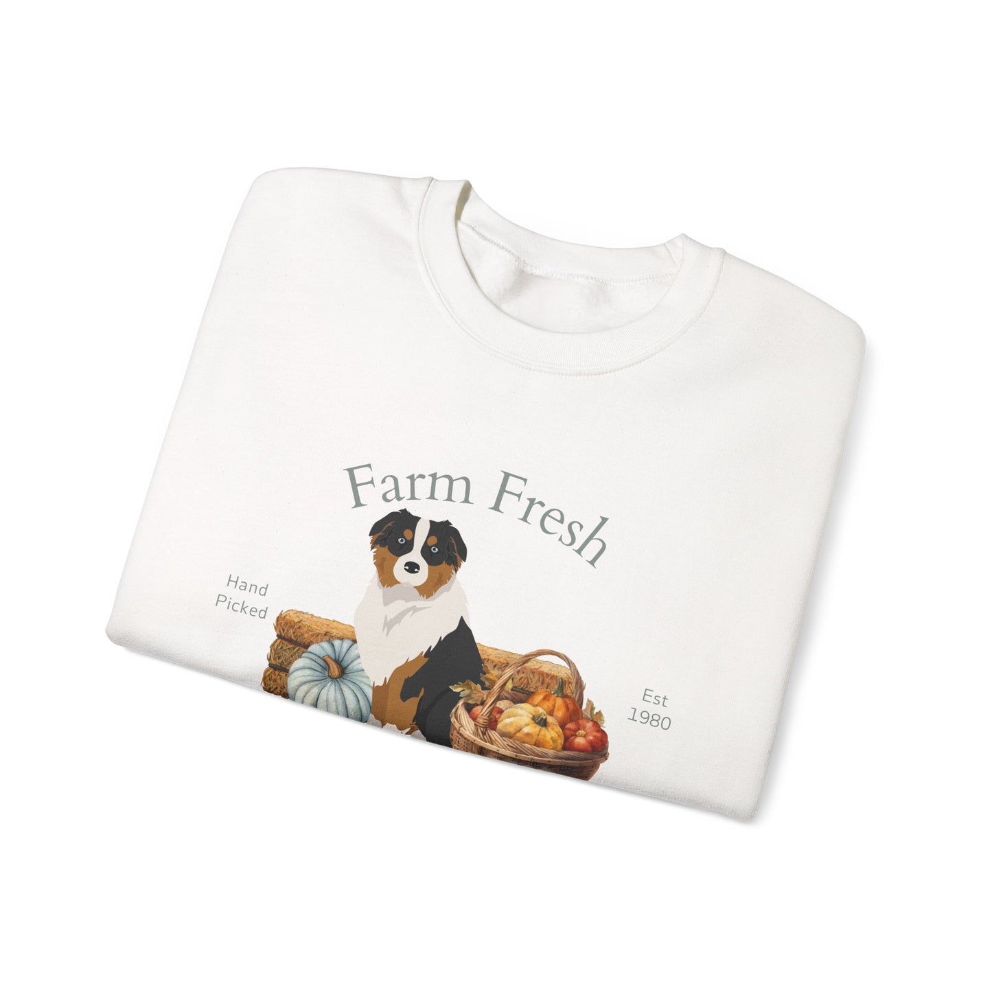 Australian Shepherd Dog Fall Farm Fresh Unisex Heavy Blend Crewneck Sweatshirt