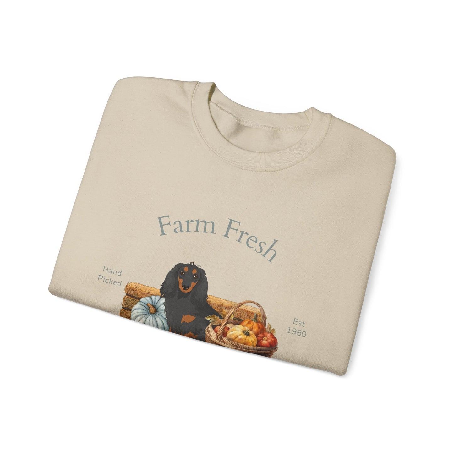 Dachshund Dog Fall Farm Fresh Unisex Heavy Blend Crewneck Sweatshirt