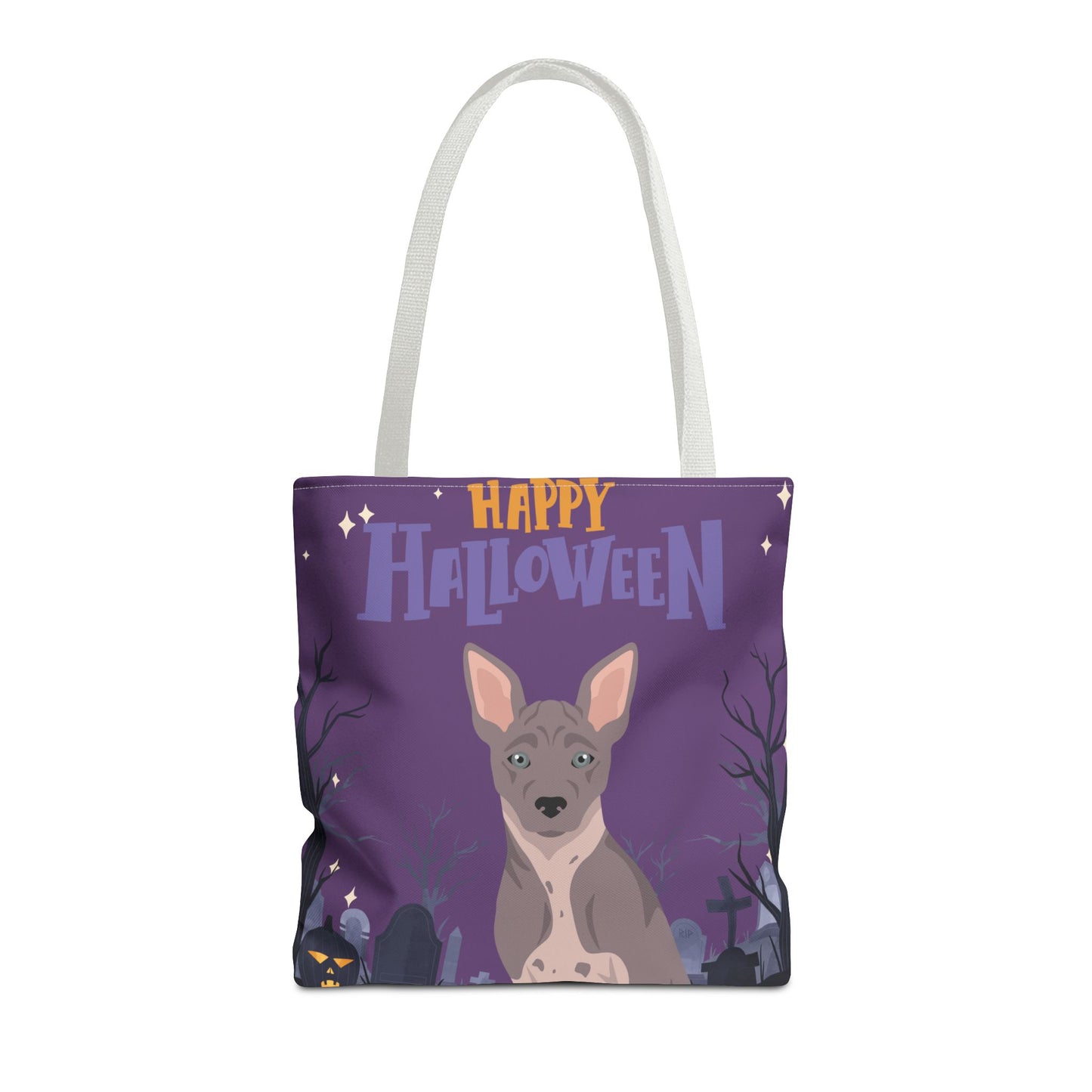 American Hairless Terrier Dog Happy Halloween Tote Bag 16x16