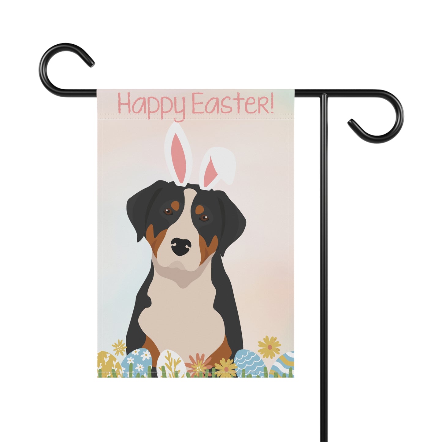 Greater Swiss Mountain Dog Happy Easter Garden Flag