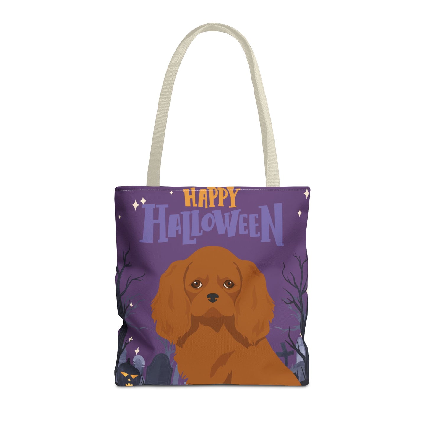 Cavalier King Charlre Spaniel Dog Happy Halloween Tote Bag 16x16