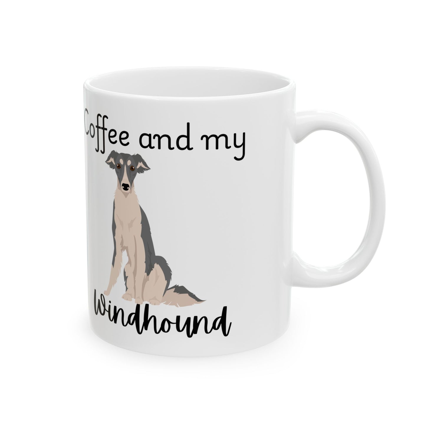 Coffee and My Windhound Ceramic Mug | Dog Lover Gift, Pet Owner Cup, Cute Mug for Dog Moms, Funny Mug for Coffee Lovers