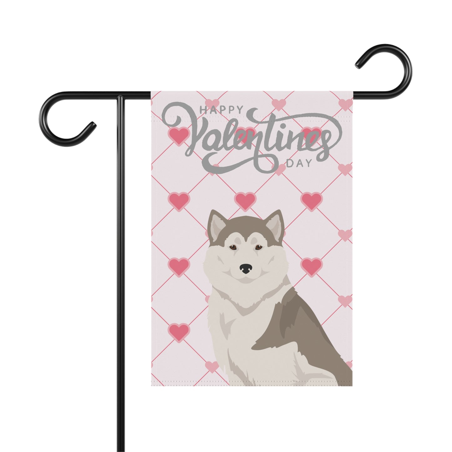 Greenland Dog Valentines Day Garden Flag
