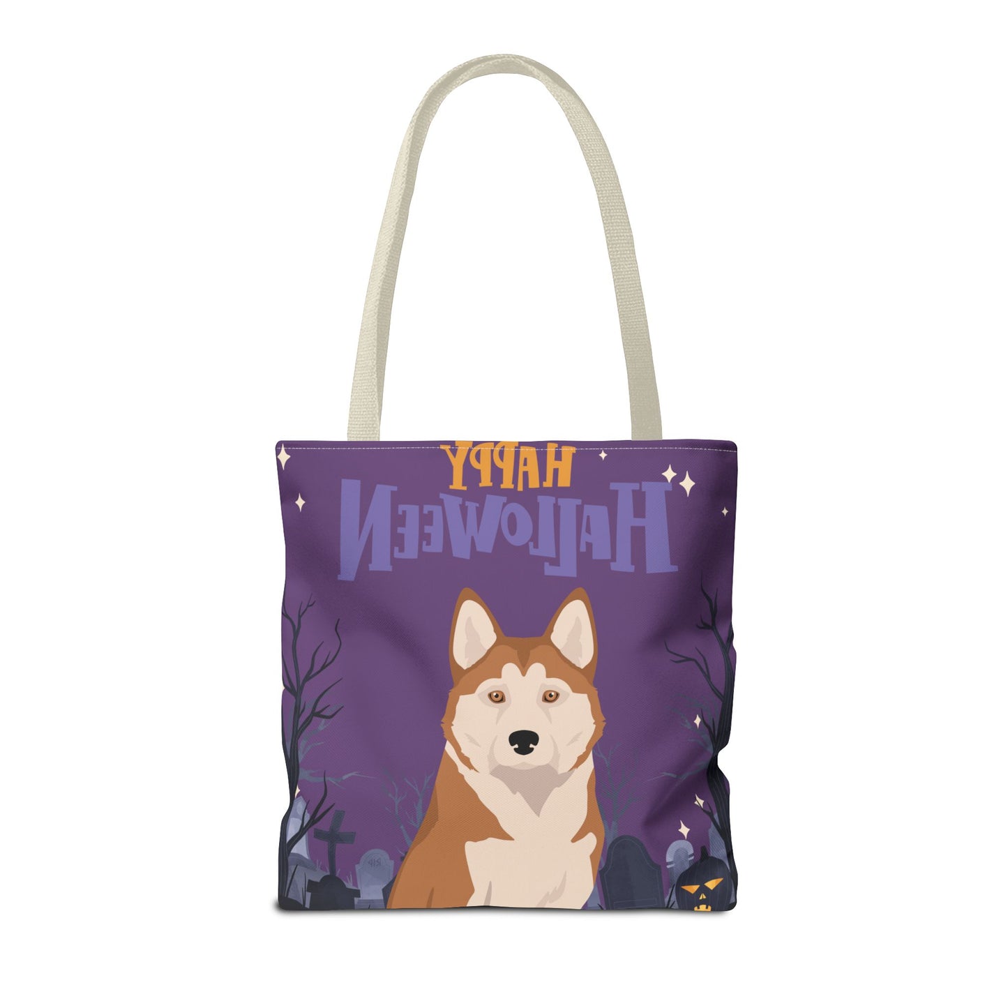 Alaskan Husky Dog Happy Halloween Tote Bag 16x16
