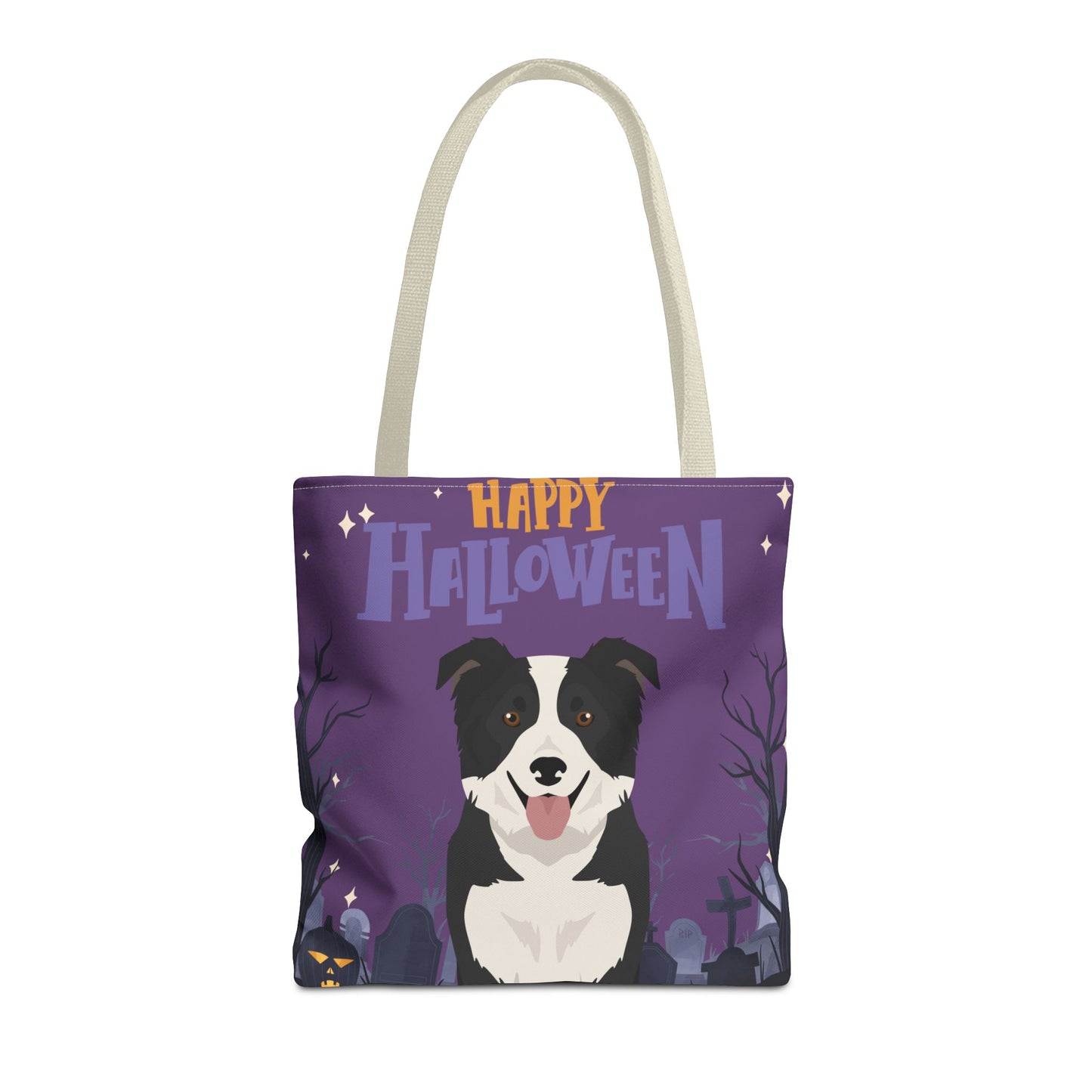 Border Collie Dog Happy Halloween Tote Bag 16x16