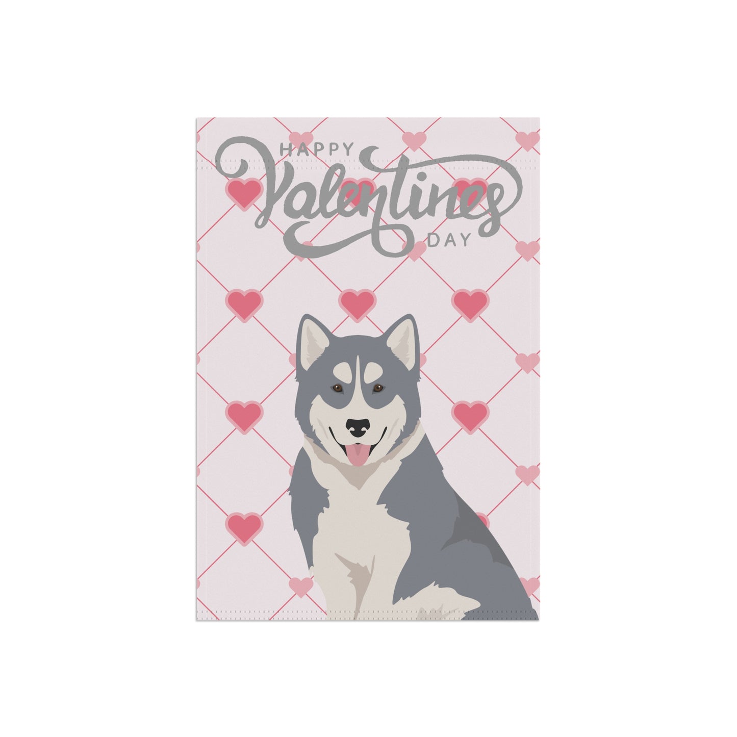 Canadian Inuit Dog Valentines Day Garden Flag