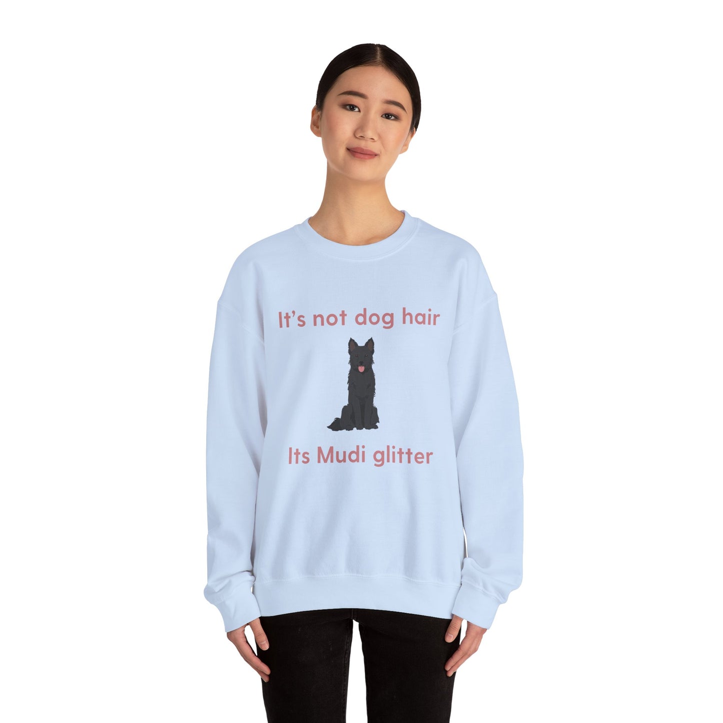 Mudi Dog Glitter Funny Unisex Heavy Blend Crewneck Sweatshirt, Mudi Mom, Mudi Gift, Mudi Lover