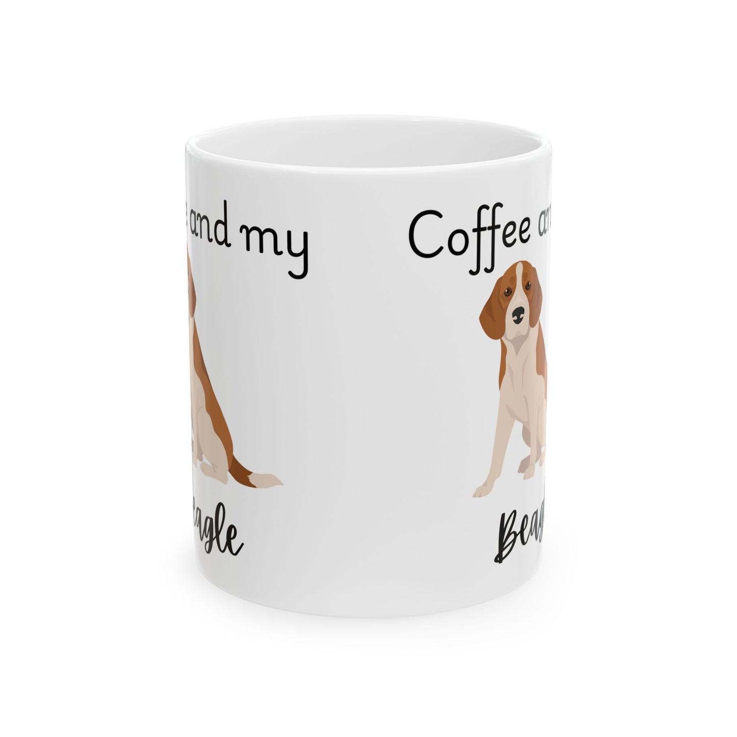 Coffee and My Beagle Ceramic Mug | Dog Lover Gift, Pet Owner Cup, Cute Mug for Dog Moms, Funny Mug for Coffee Lovers