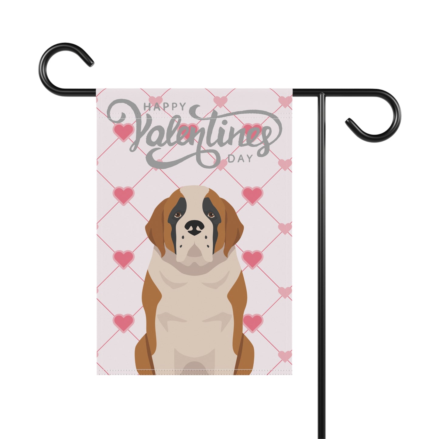 St Bernard Dog Valentines Day Garden Flag