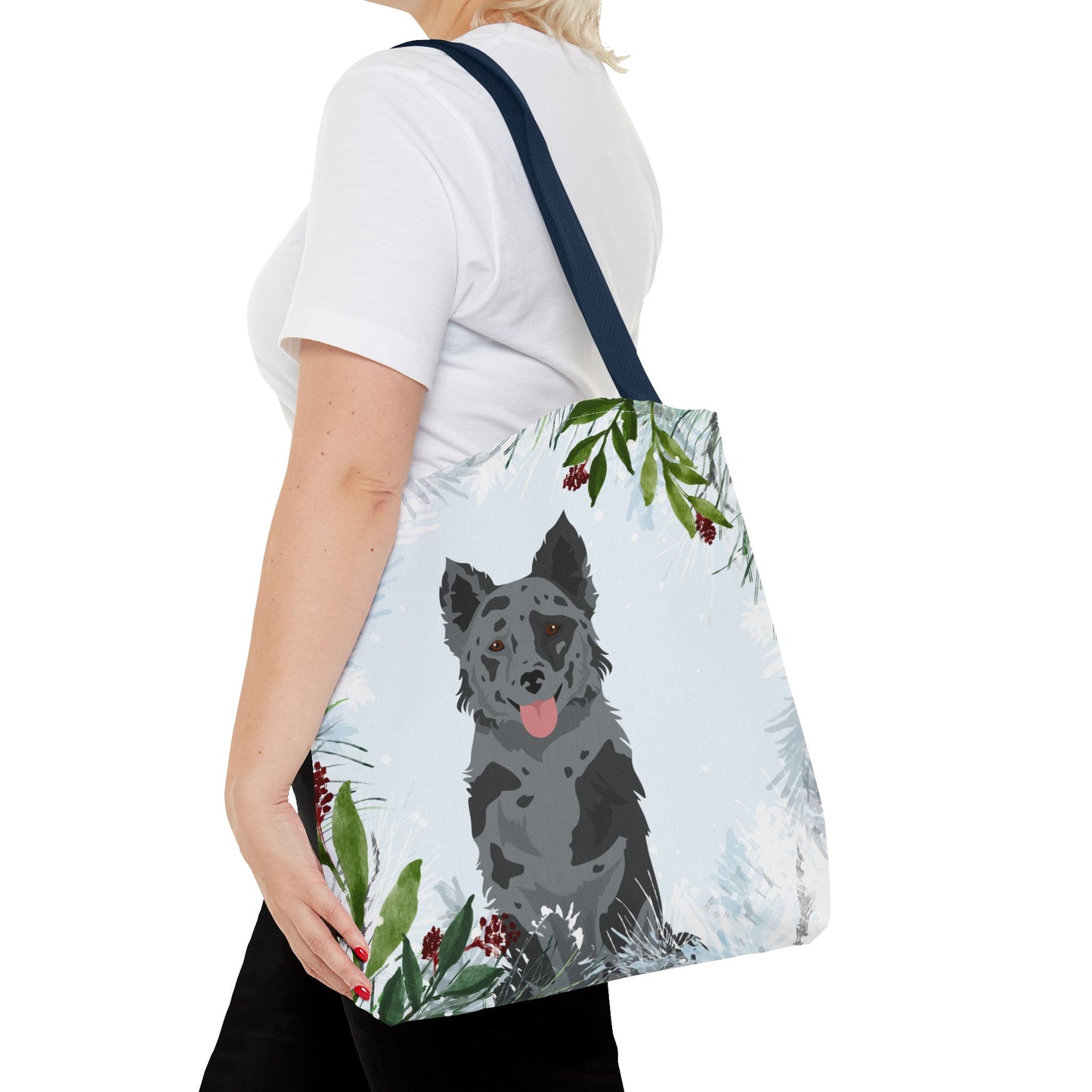 Mudi Dog Christmas Holiday Tote Bag 16x16