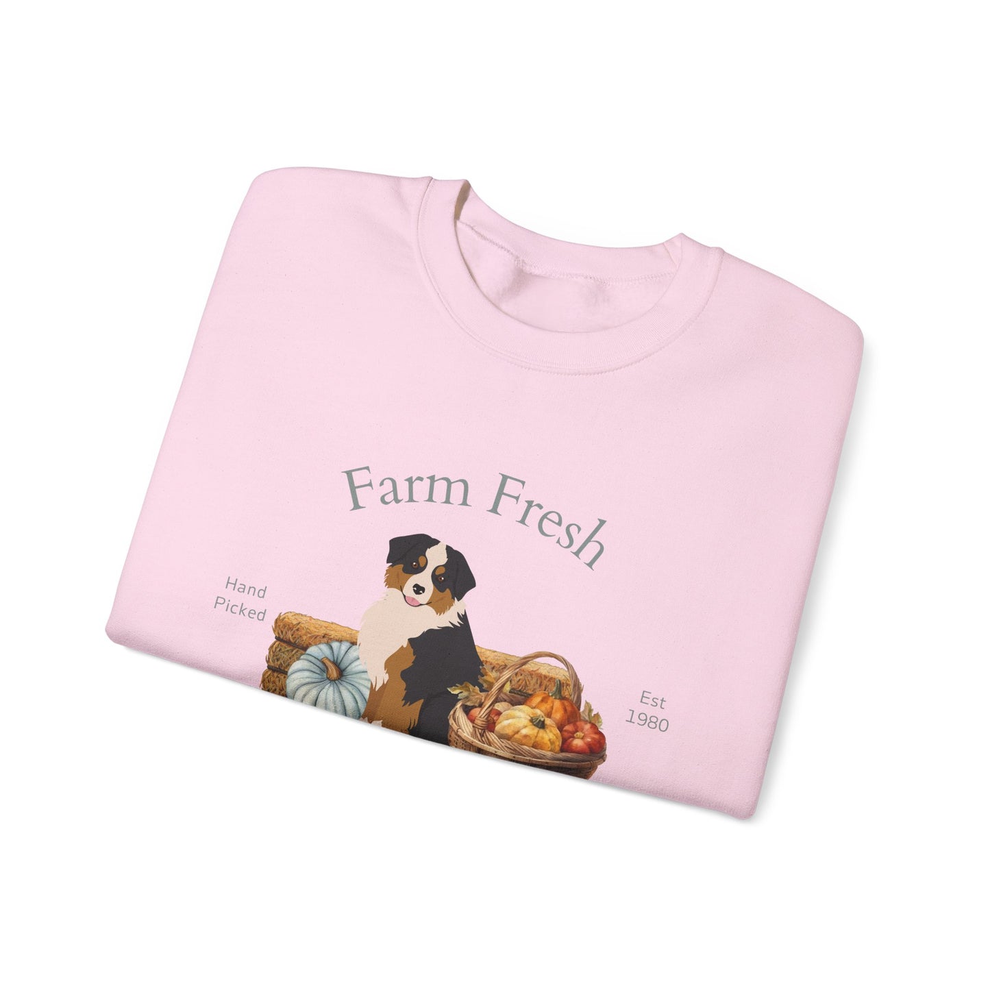 Miniature American Shepherd Dog Fall Farm Fresh Unisex Heavy Blend Crewneck Sweatshirt
