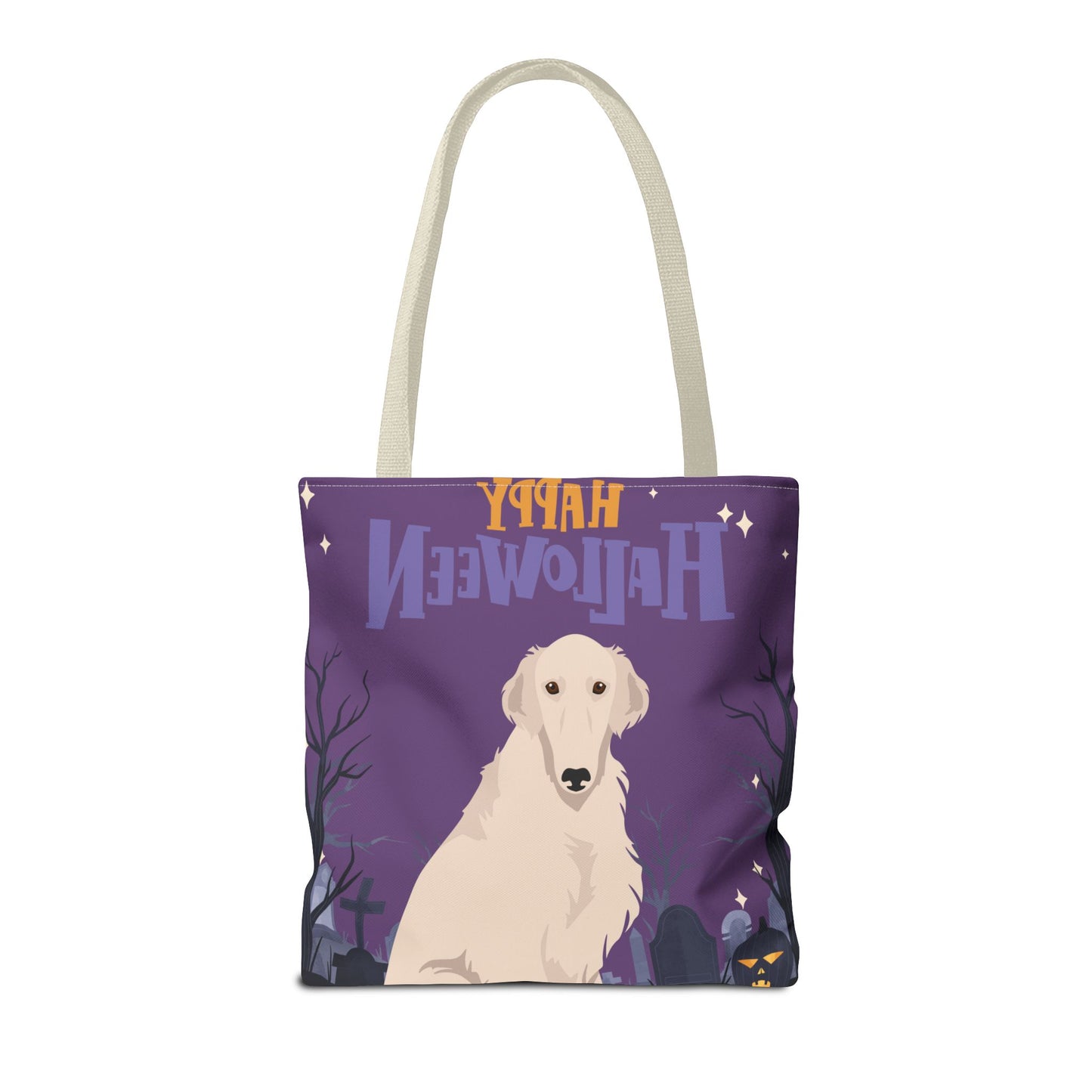 Borzoi Dog Happy Halloween Tote Bag 16x16