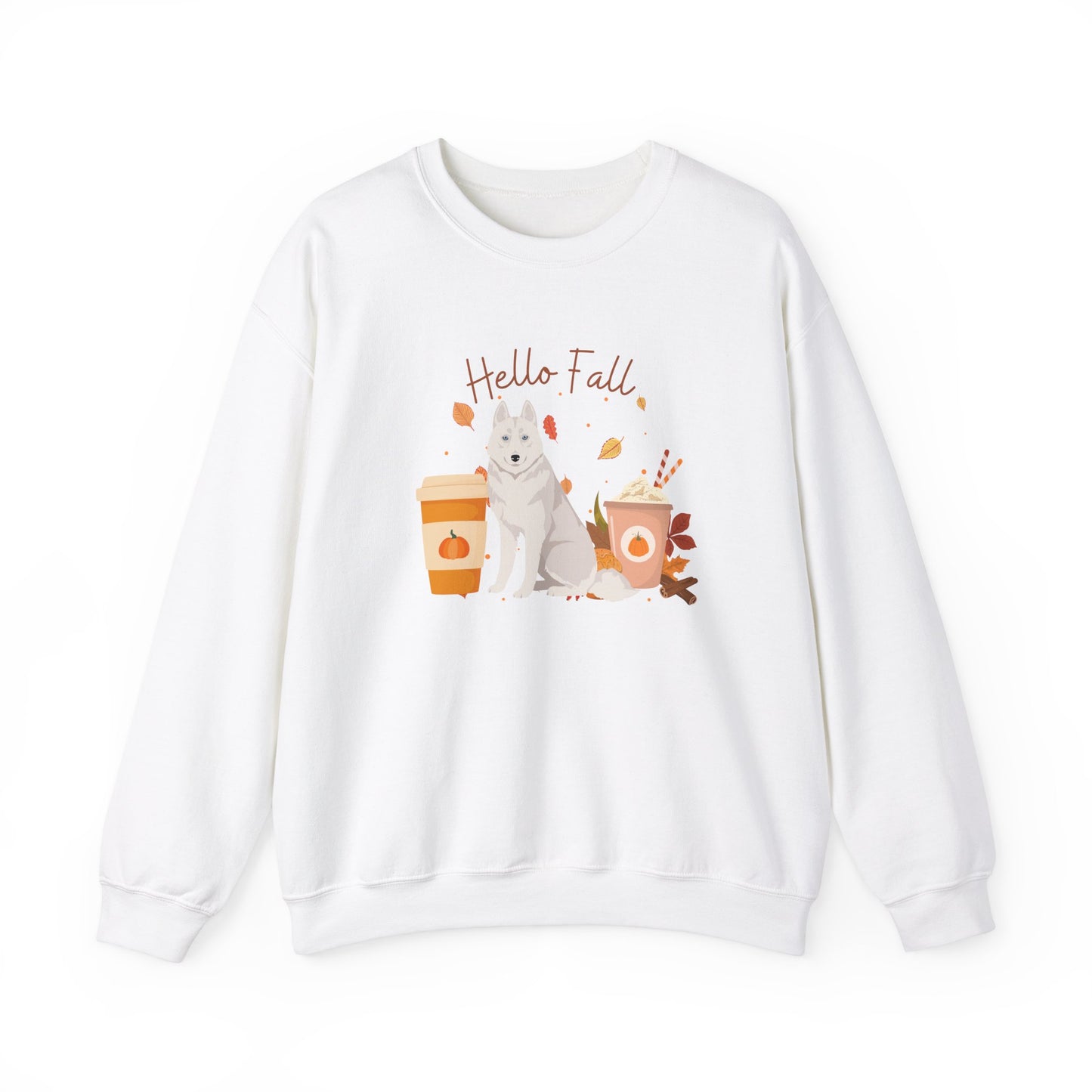 Siberian Husky Dog Fall Halloween Unisex Heavy Blend Crewneck Sweatshirt