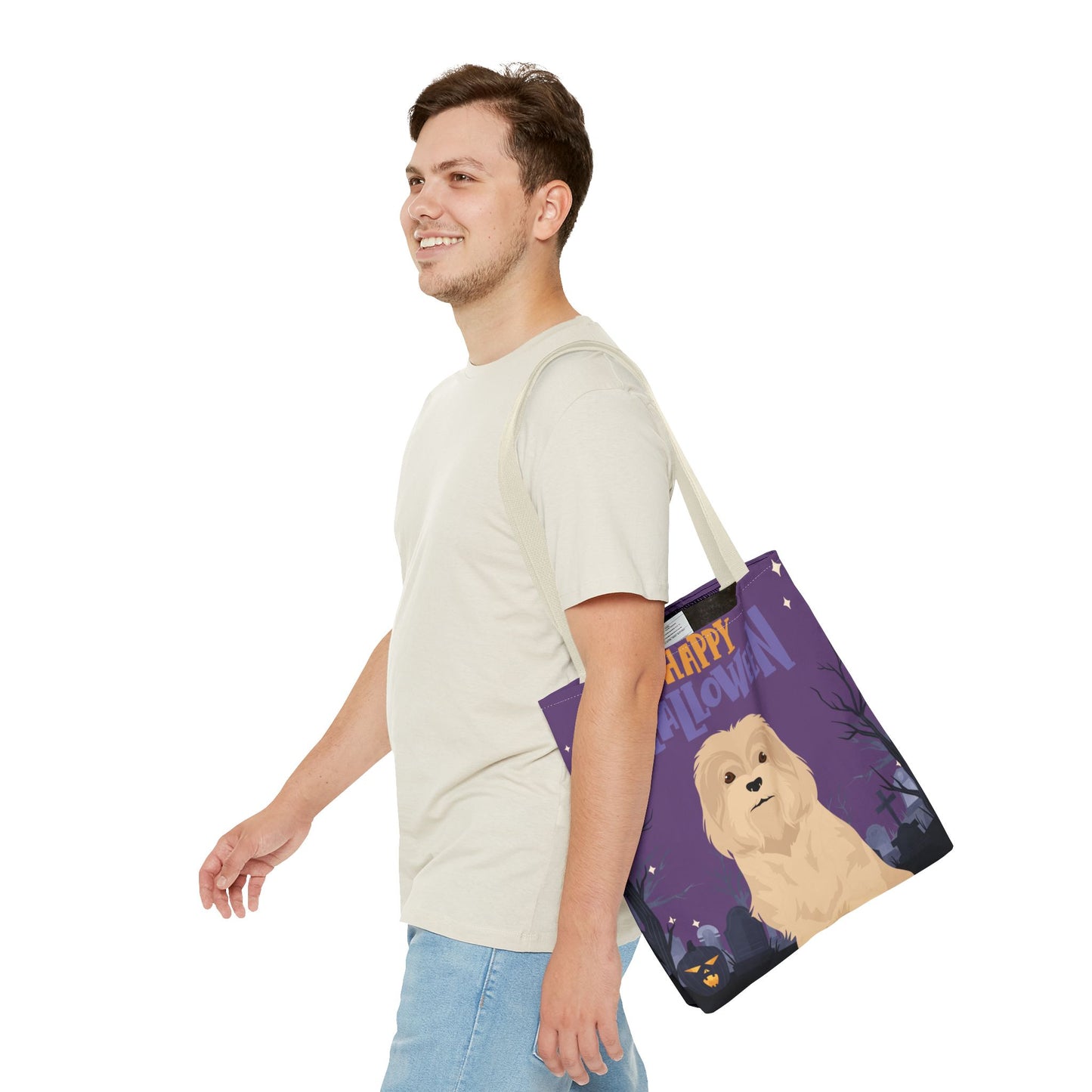 Lowchen Dog Happy Halloween Tote Bag 16x16