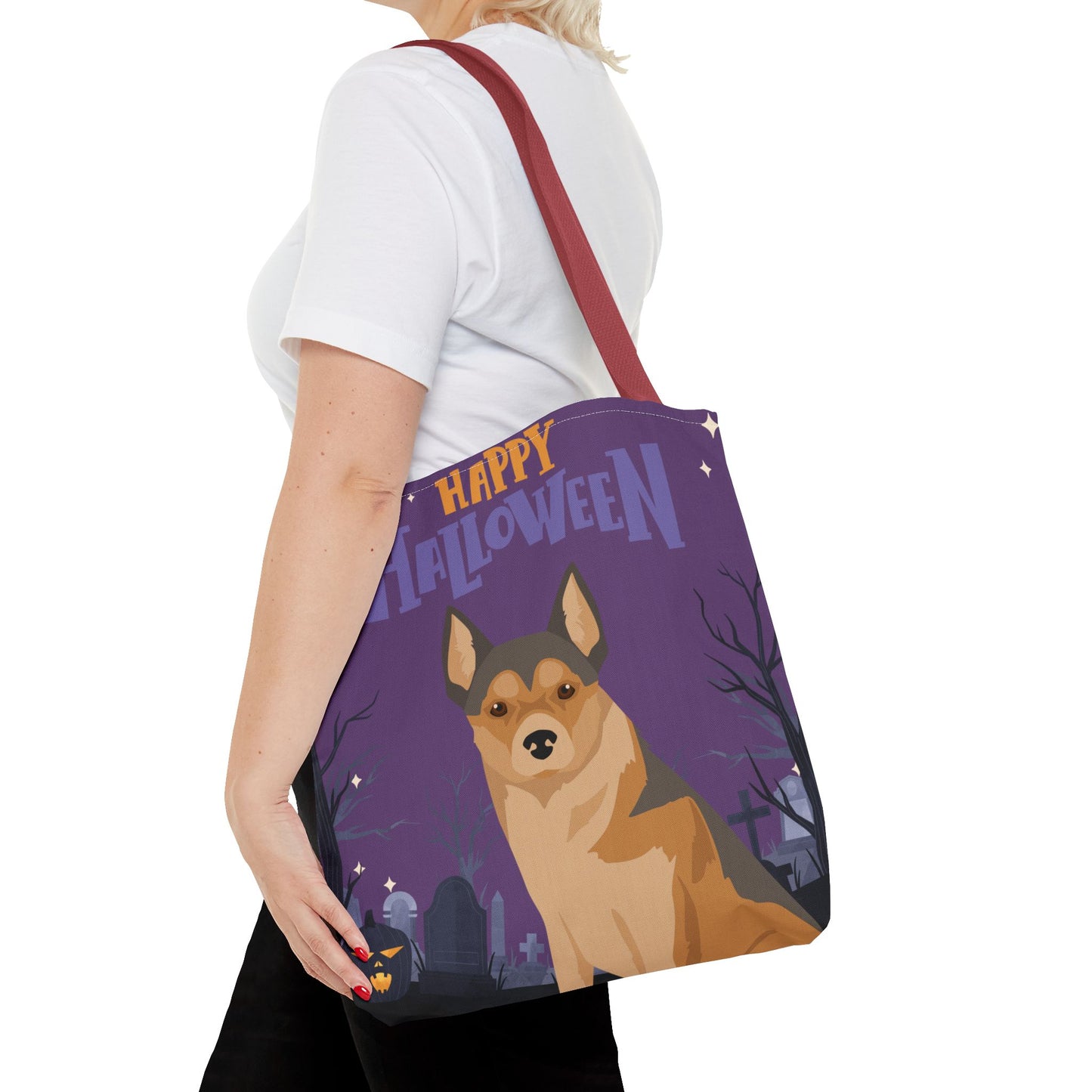Norwegian Lundehund Dog Happy Halloween Tote Bag 16x16