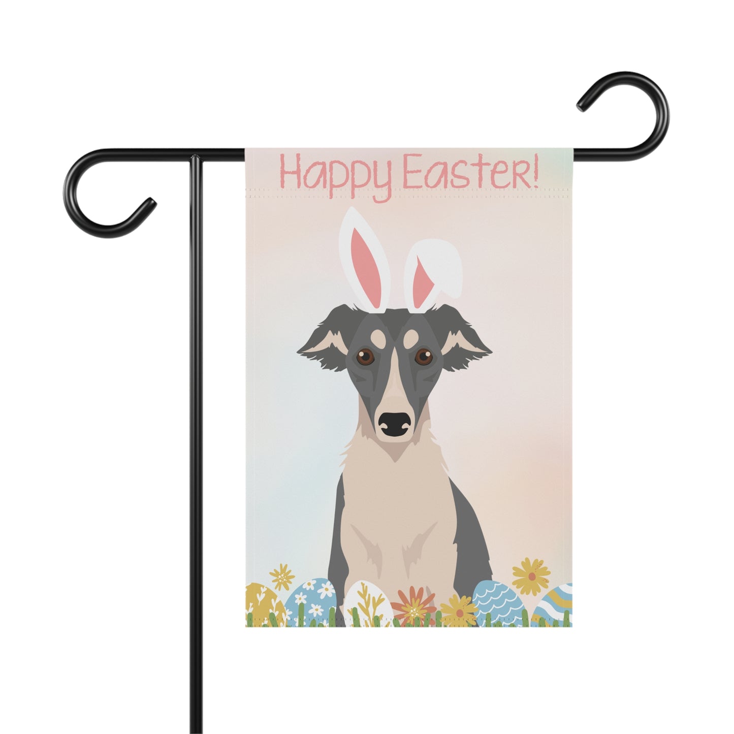 Silken Windhound Dog Happy Easter Garden Flag