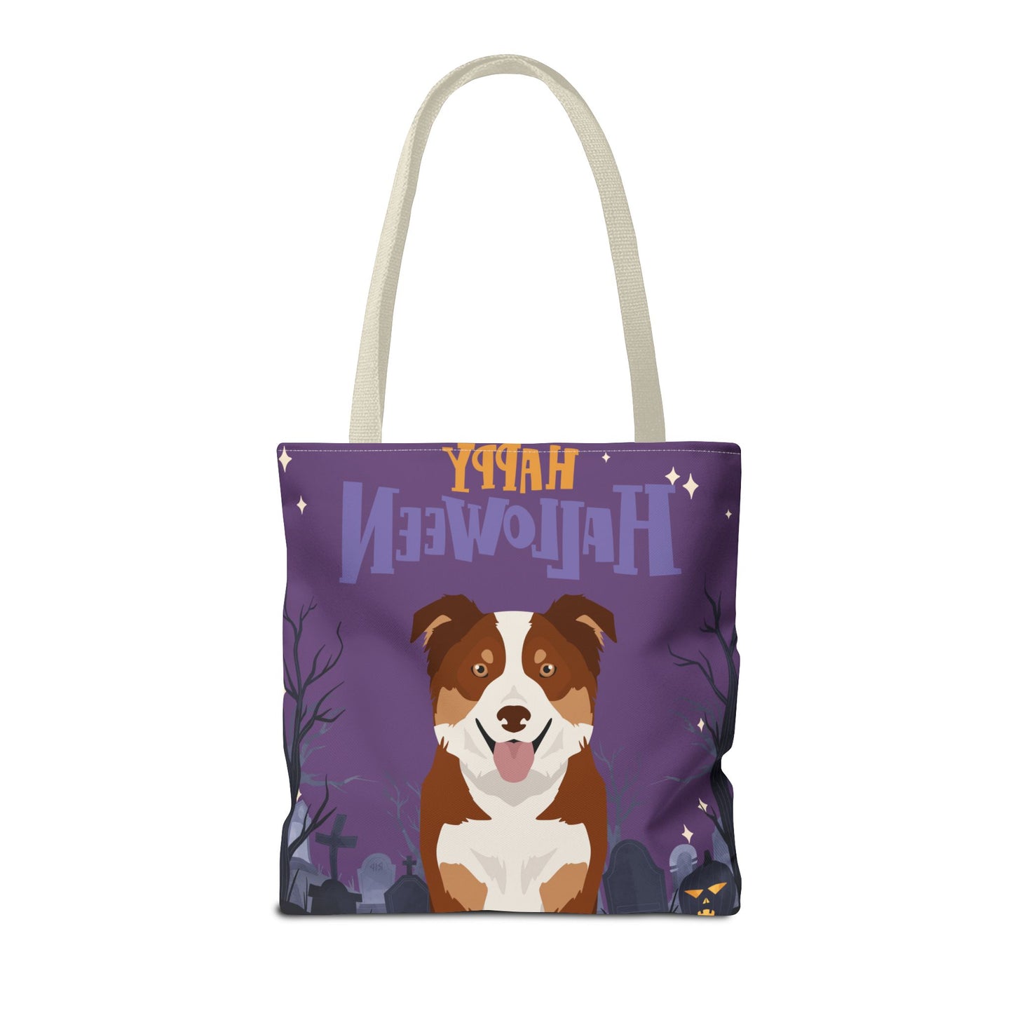 Border Collie Dog Happy Halloween Tote Bag 16x16
