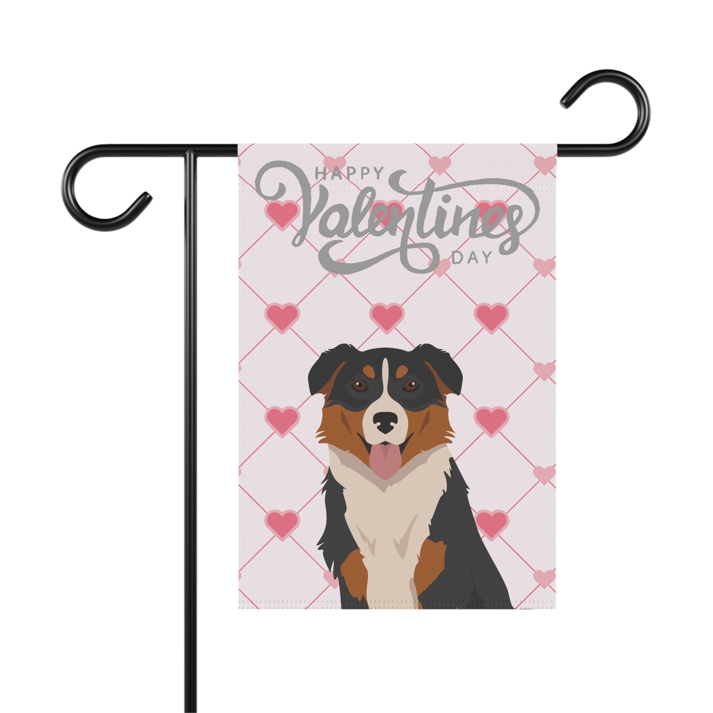 English Shepherd Dog Valentines Day Garden Flag