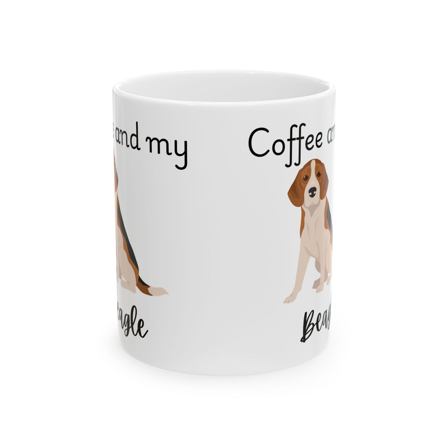 Coffee and My Beagle Ceramic Mug | Dog Lover Gift, Pet Owner Cup, Cute Mug for Dog Moms, Funny Mug for Coffee Lovers