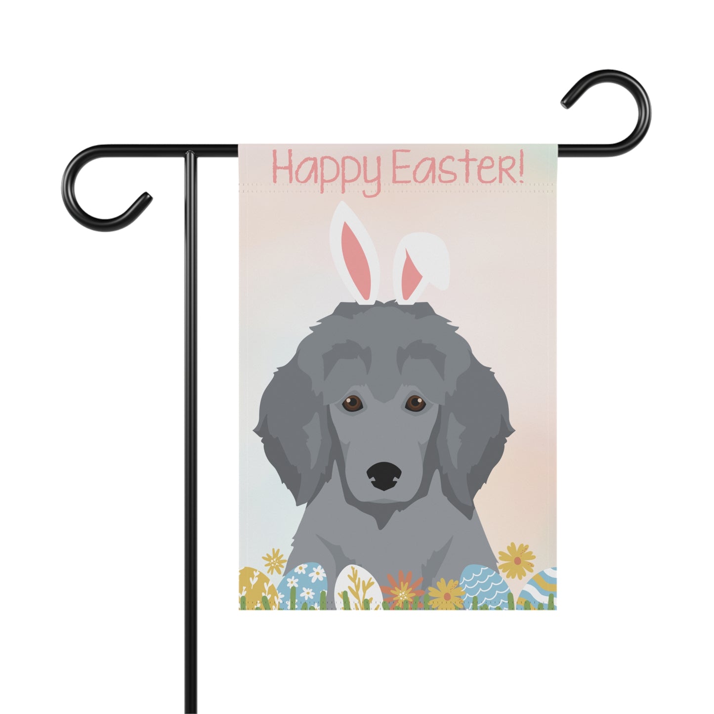 Poodle Dog Happy Easter Garden Flag