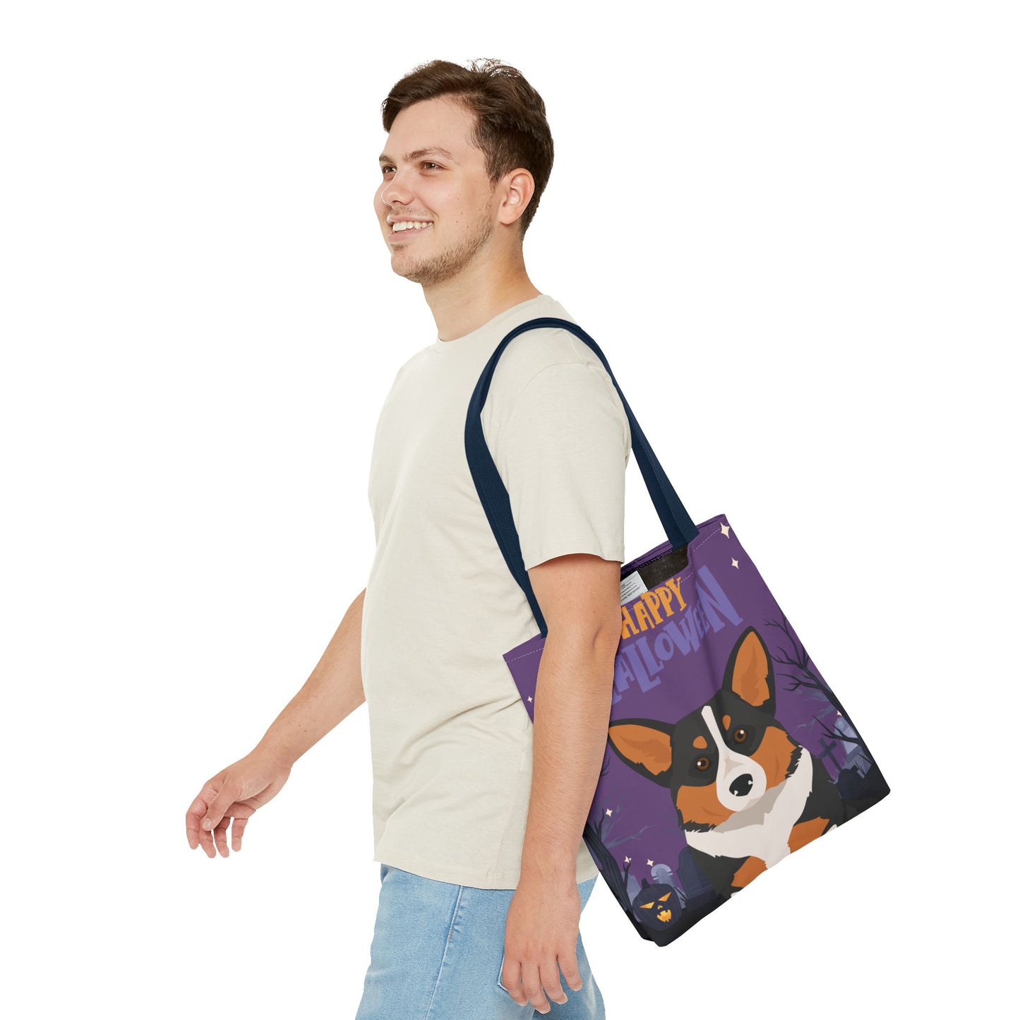 Pembroke Welsh Corgi Dog Happy Halloween Tote Bag 16x16