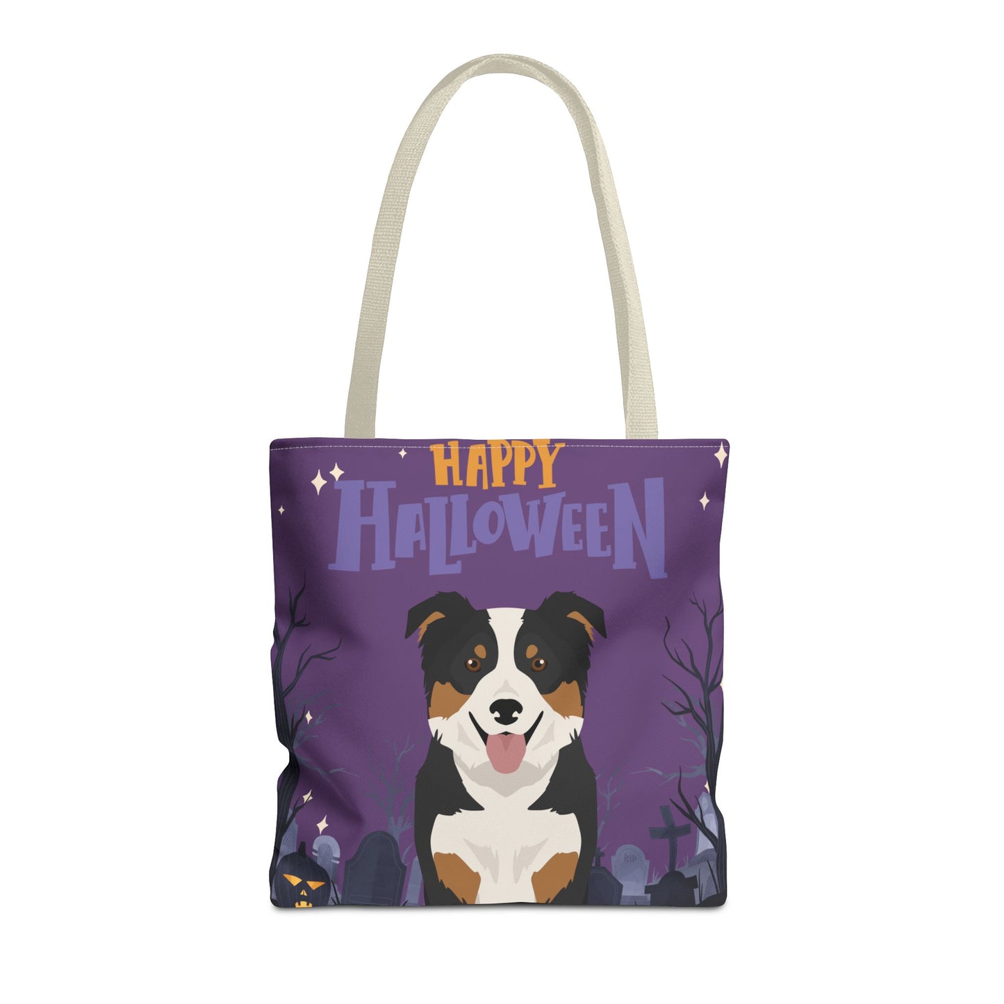 Border Collie Dog Happy Halloween Tote Bag 16x16