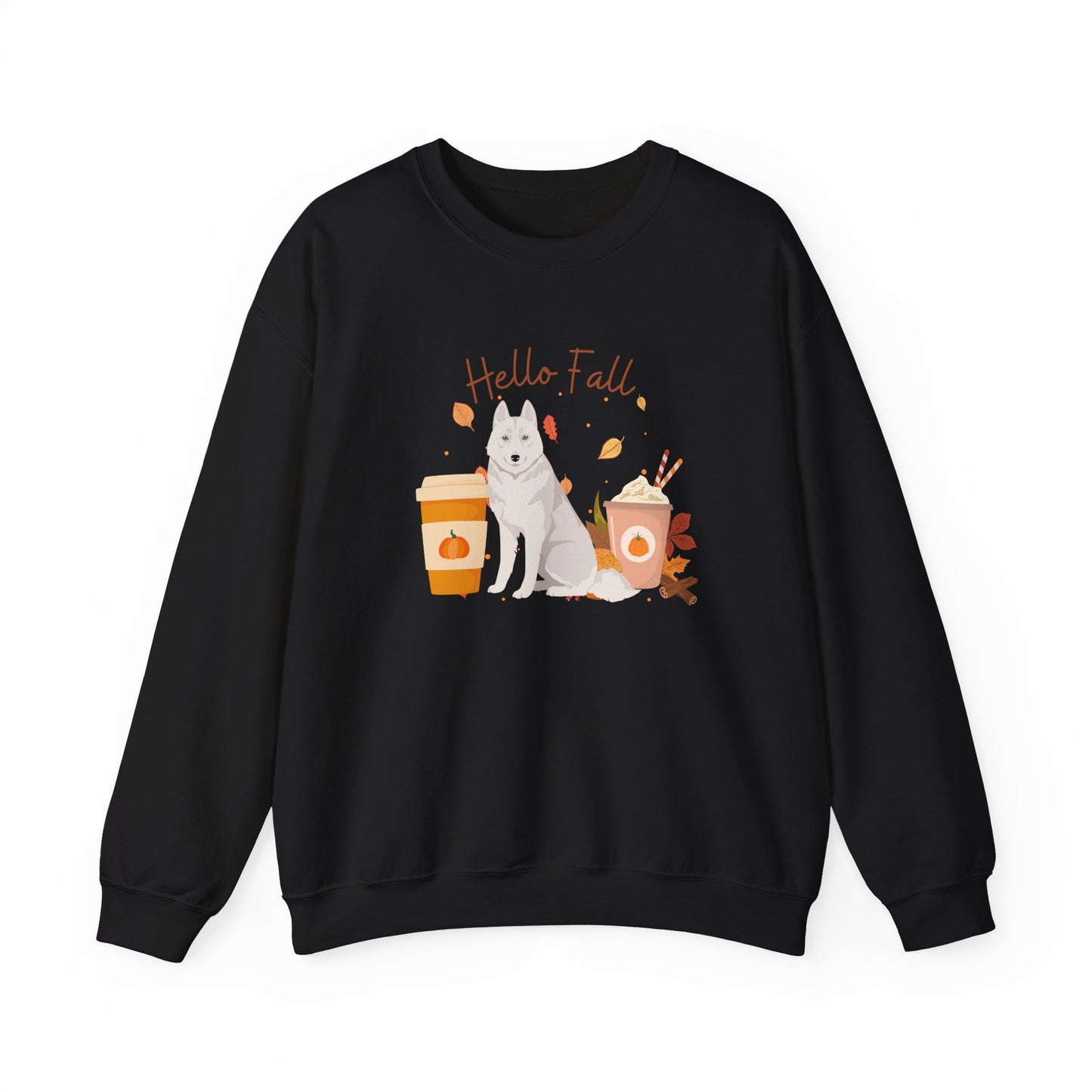 Siberian Husky Dog Fall Halloween Unisex Heavy Blend Crewneck Sweatshirt