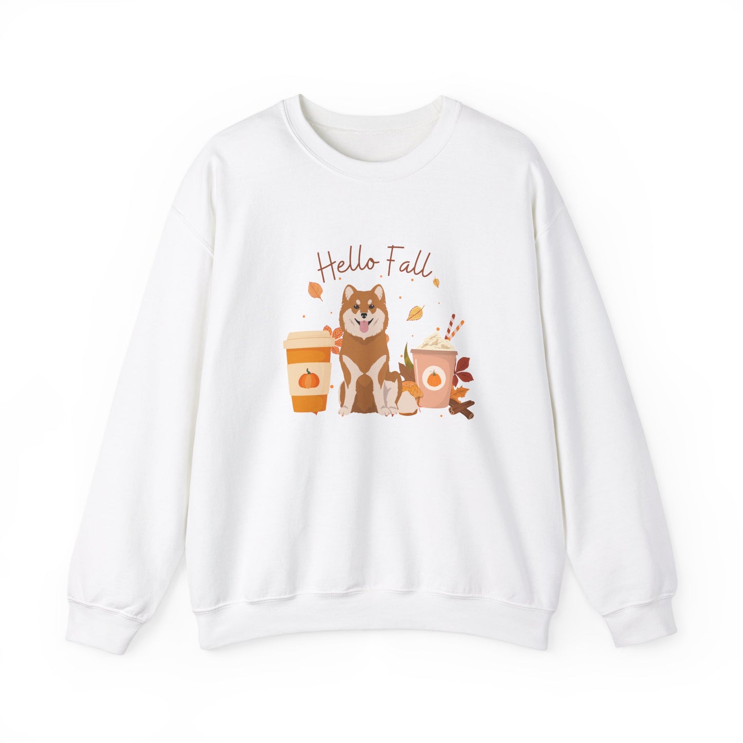 Finnish Lapphund Dog Fall Halloween Unisex Heavy Blend Crewneck Sweatshirt