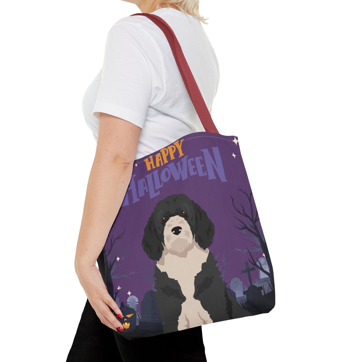 Portuguese Water Dog Dog Happy Halloween Tote Bag 16x16