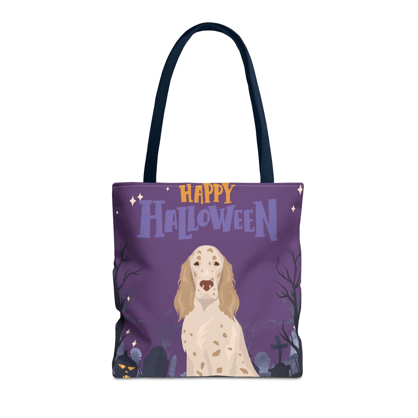 English Setter Dog Happy Halloween Tote Bag 16x16
