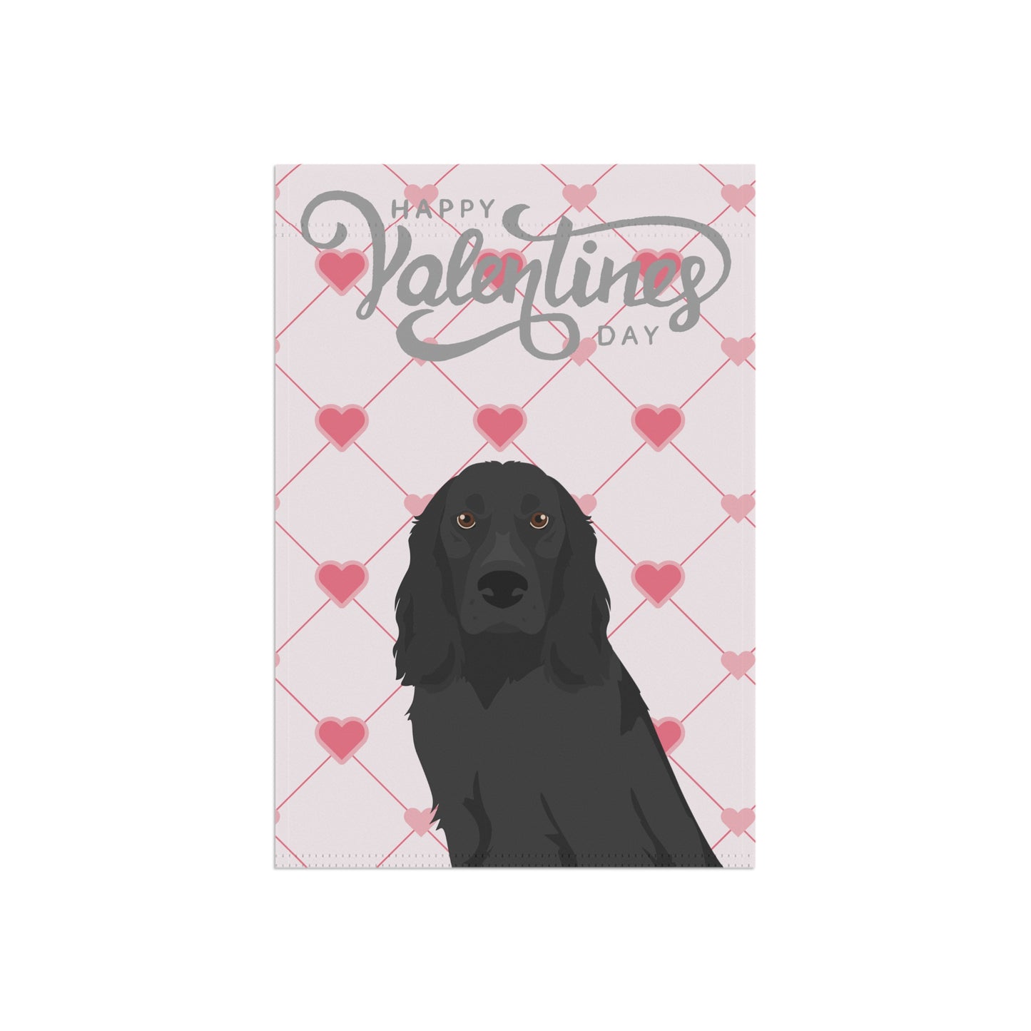 Russian Spaniel Dog Valentines Day Garden Flag