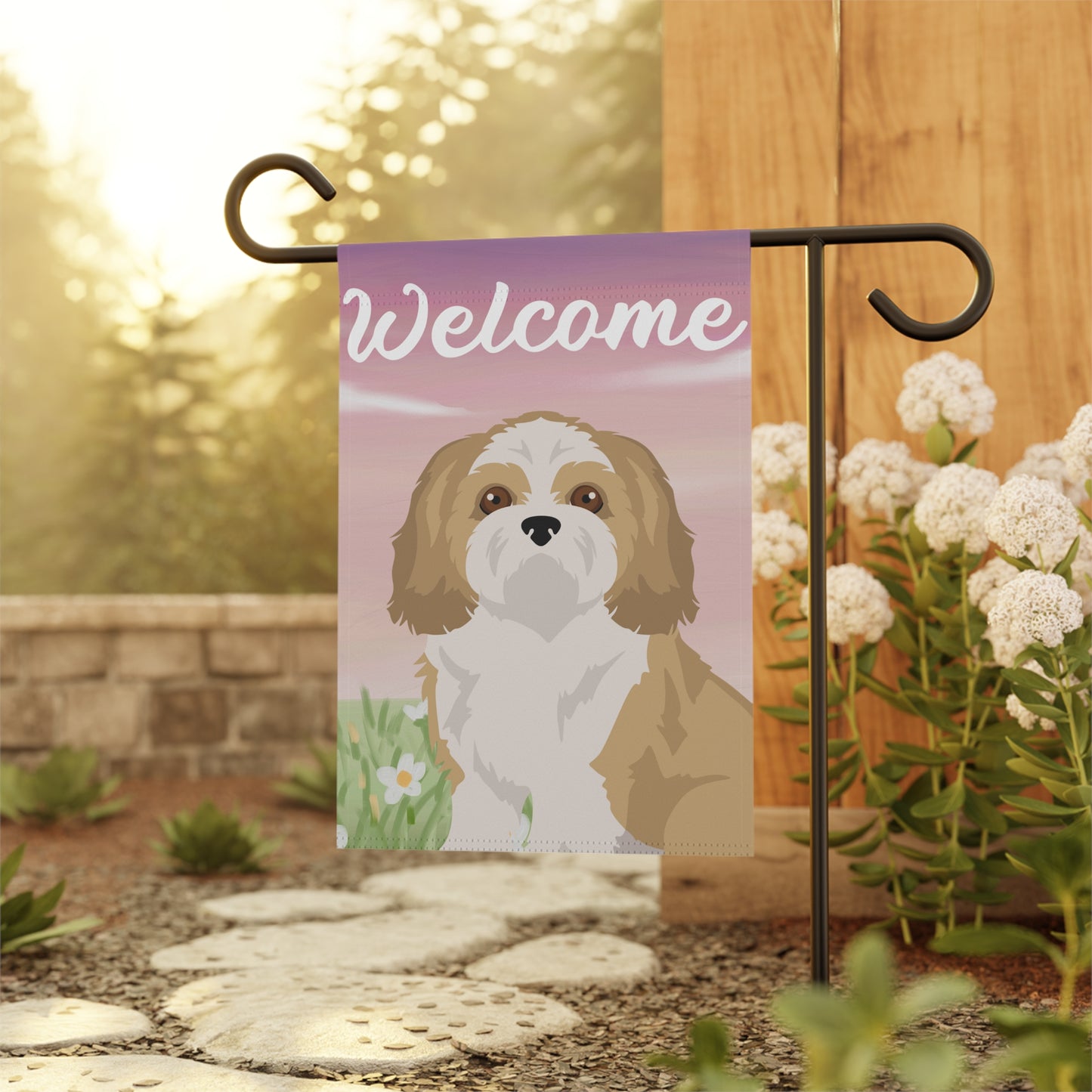 Shih Tzu Dog Welcome Garden Flag