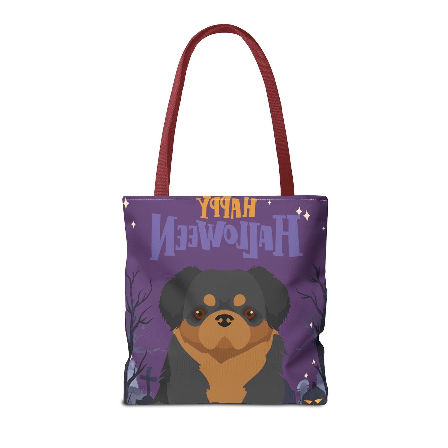 Tibetan Spaniel Dog Happy Halloween Tote Bag 16x16