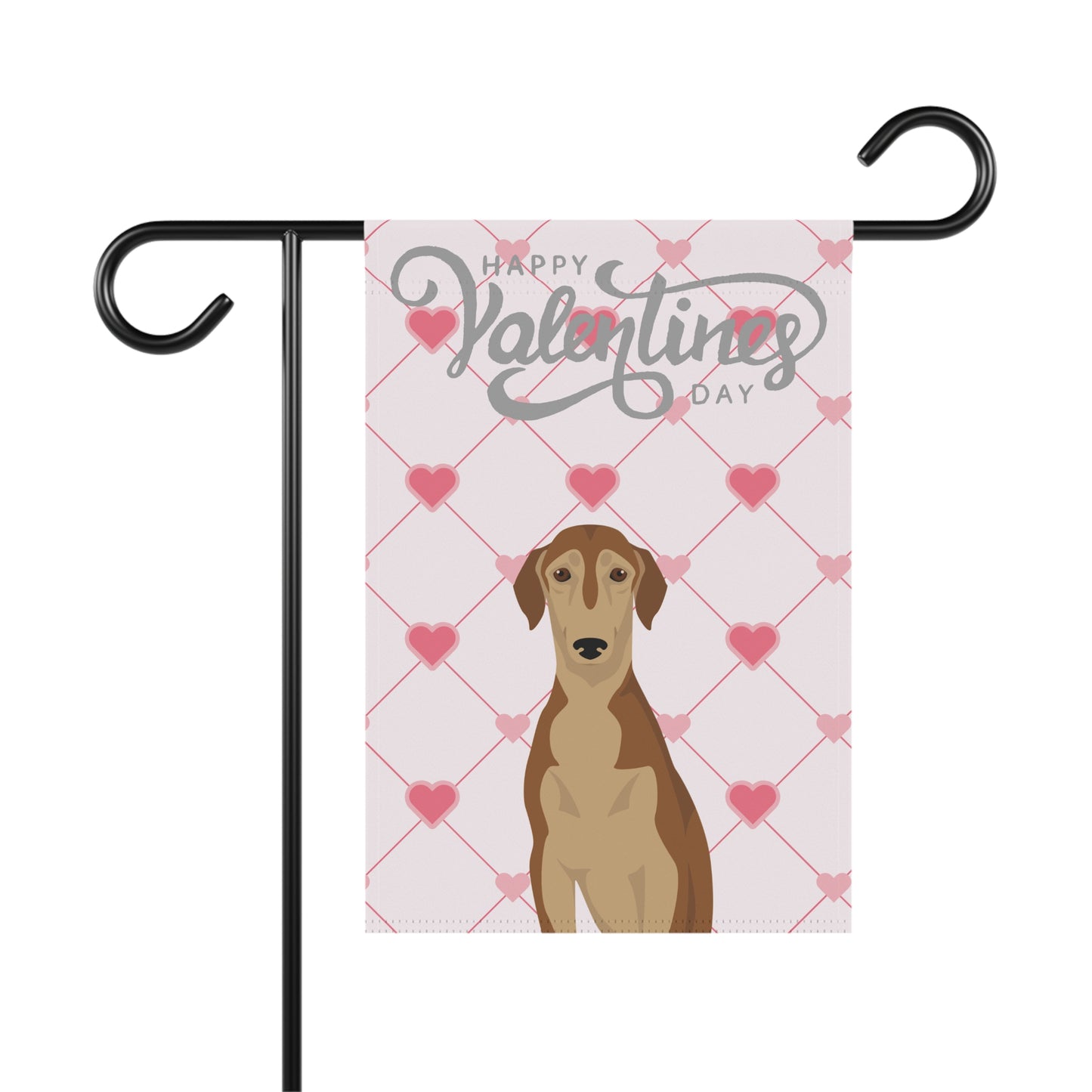 Smooth Saluki Dog Valentines Day Garden Flag