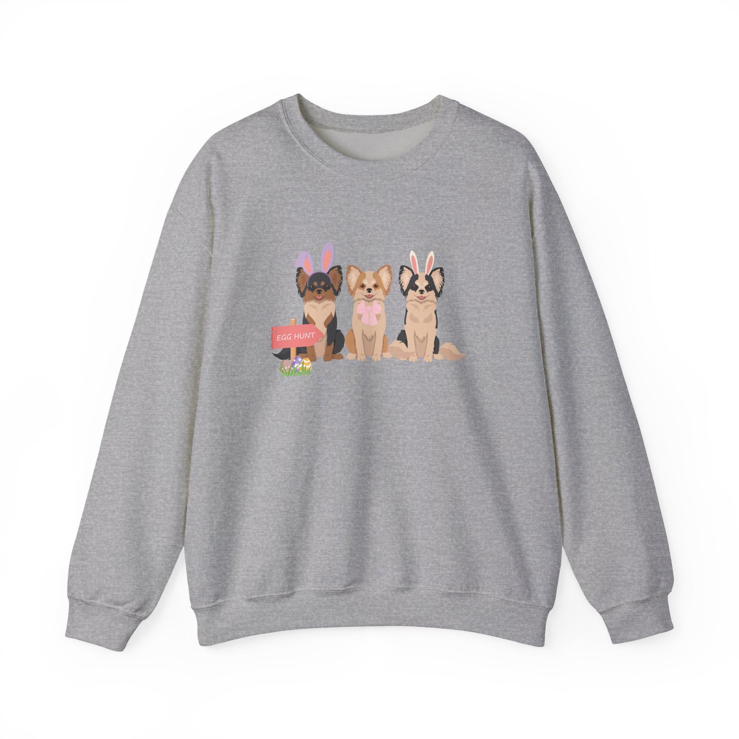 Chihuahua Dog Easter Unisex Heavy Blend Crewneck Sweatshirt, easter, Cute Dog Mom Gift