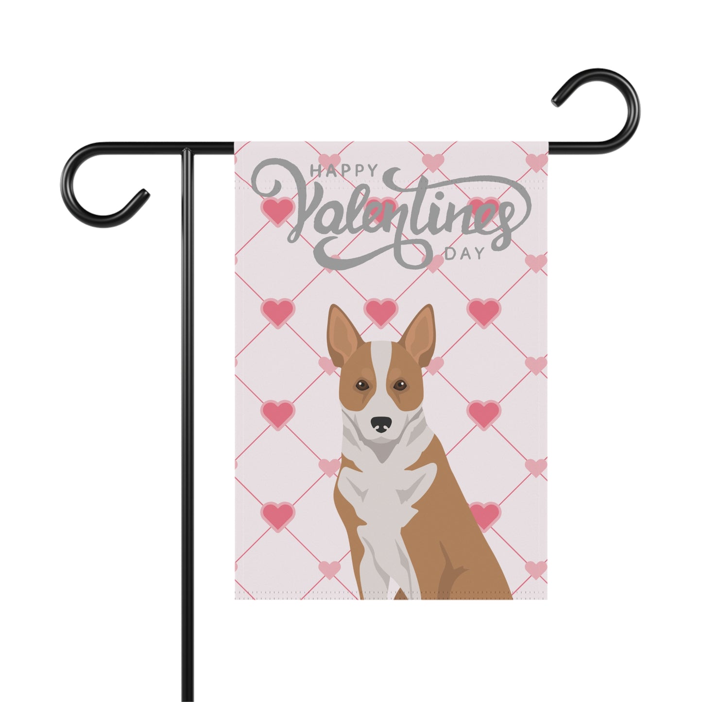 Canaan Dog Valentines Day Garden Flag