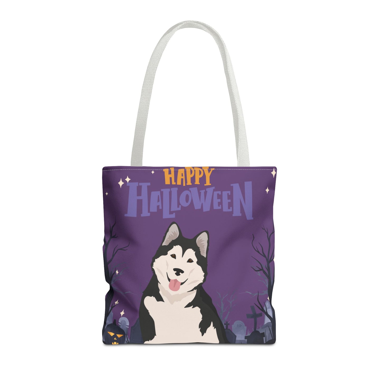 Alaskan Malamute Dog Happy Halloween Tote Bag 16x16